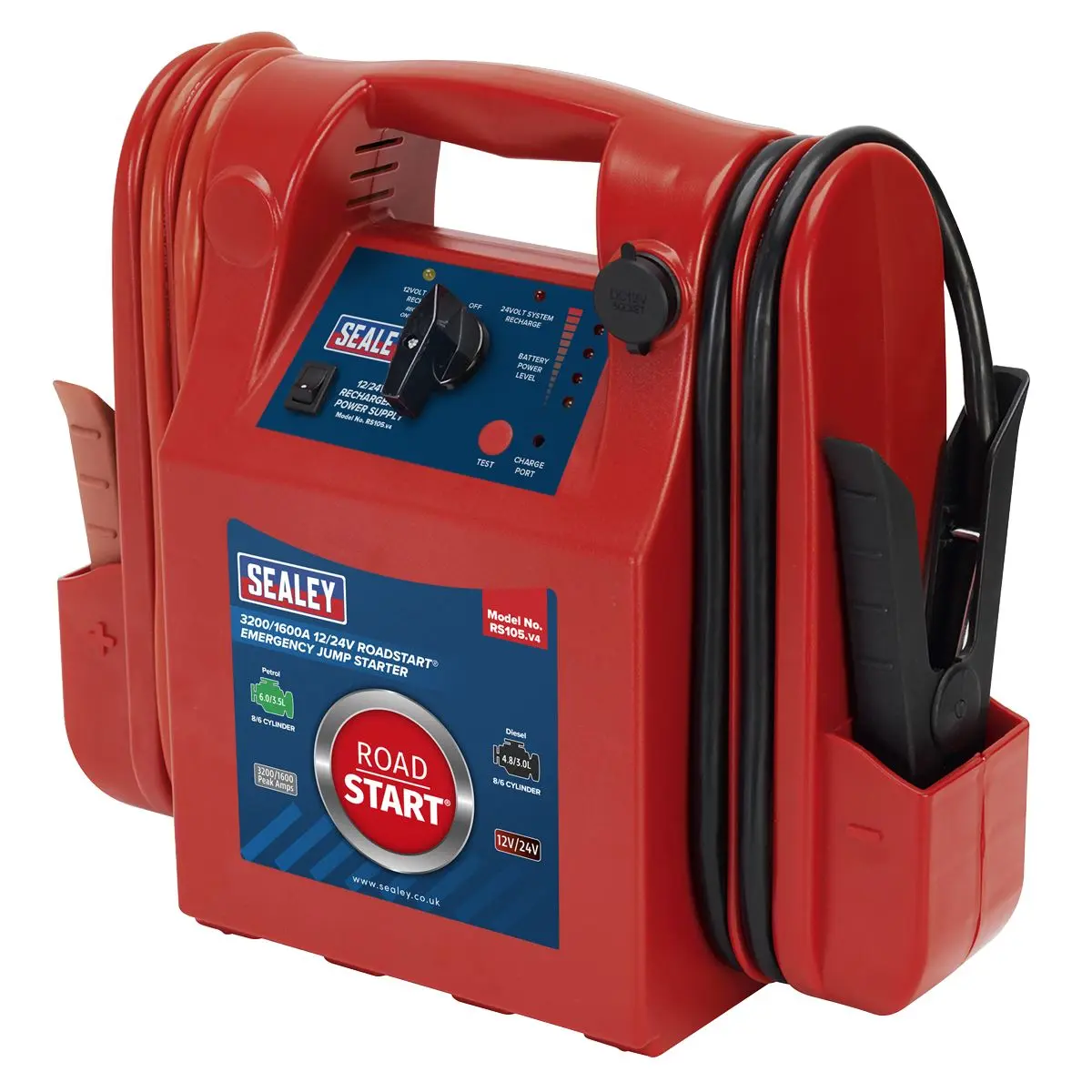 Sealey RoadStart® Emergency Jump Starter 12/24V 3200/1600 Peak Amps - Image 3