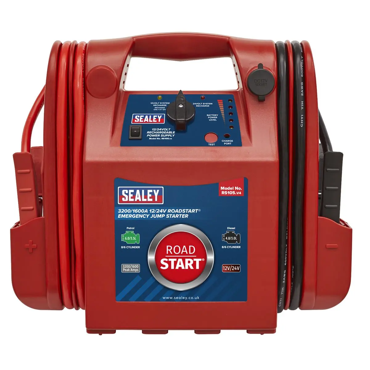 Sealey RoadStart® Emergency Jump Starter 12/24V 3200/1600 Peak Amps - Image 4