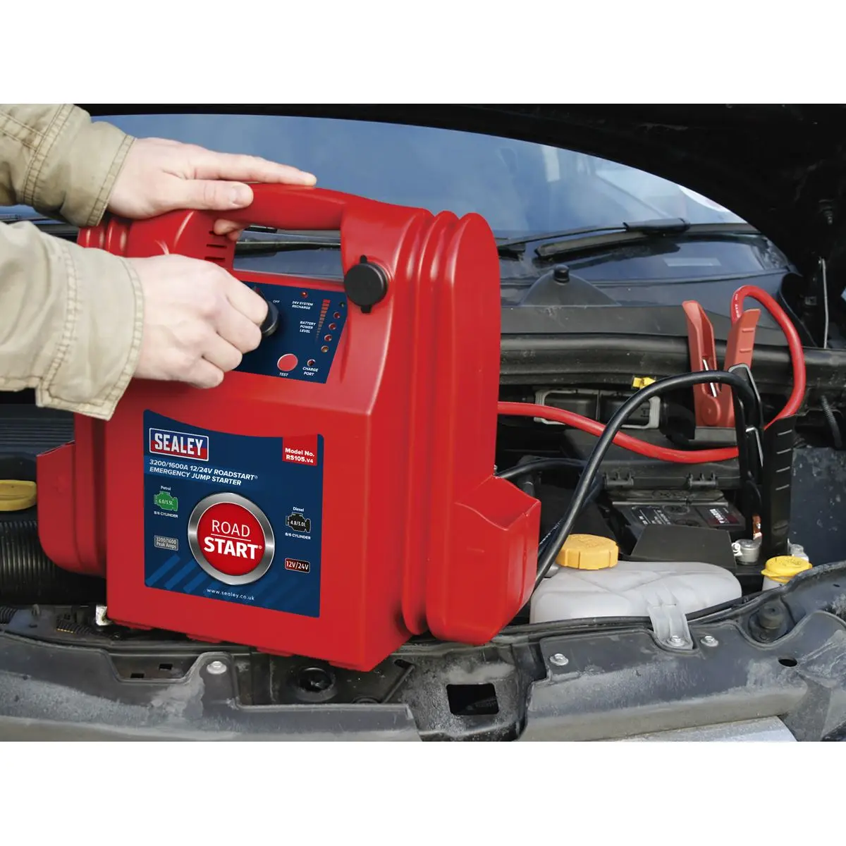 Sealey RoadStart® Emergency Jump Starter 12/24V 3200/1600 Peak Amps - Image 6