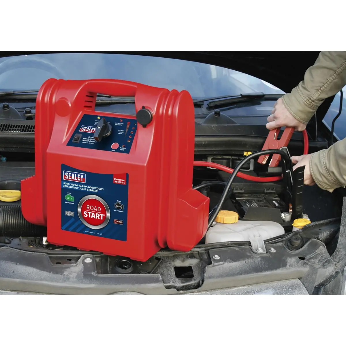Sealey RoadStart® Emergency Jump Starter 12/24V 3200/1600 Peak Amps - Image 9