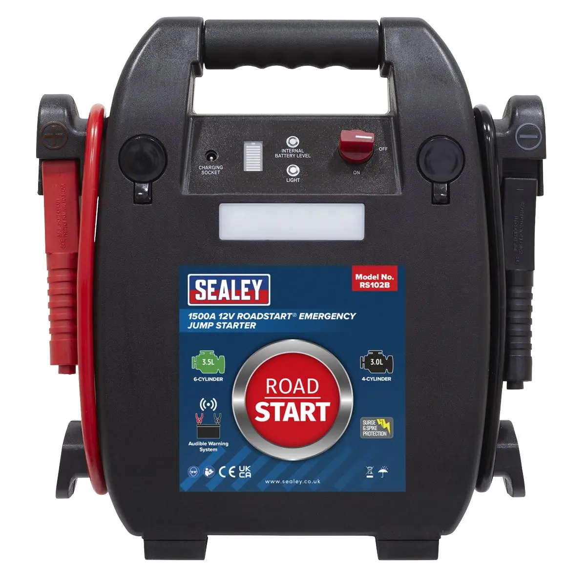 Sealey RoadStartĀ® Emergency Jump Starter 12V 3.5L 6-Cylinder - Image 3