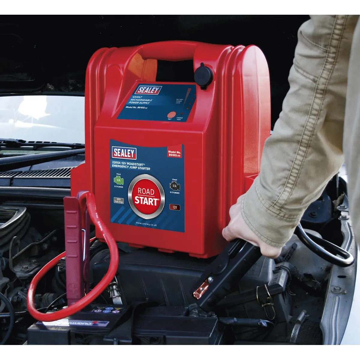 Sealey RoadStartĀ® Emergency Jump Starter 12V 3200 Peak Amps - Image 3