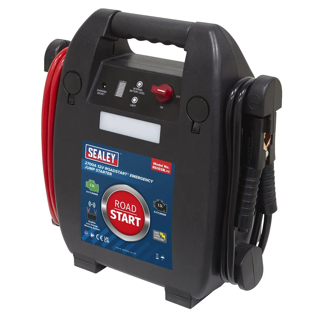Sealey RoadStartĀ® 12V Emergency 8-Cylinder Jump Starter 5L - Image 3