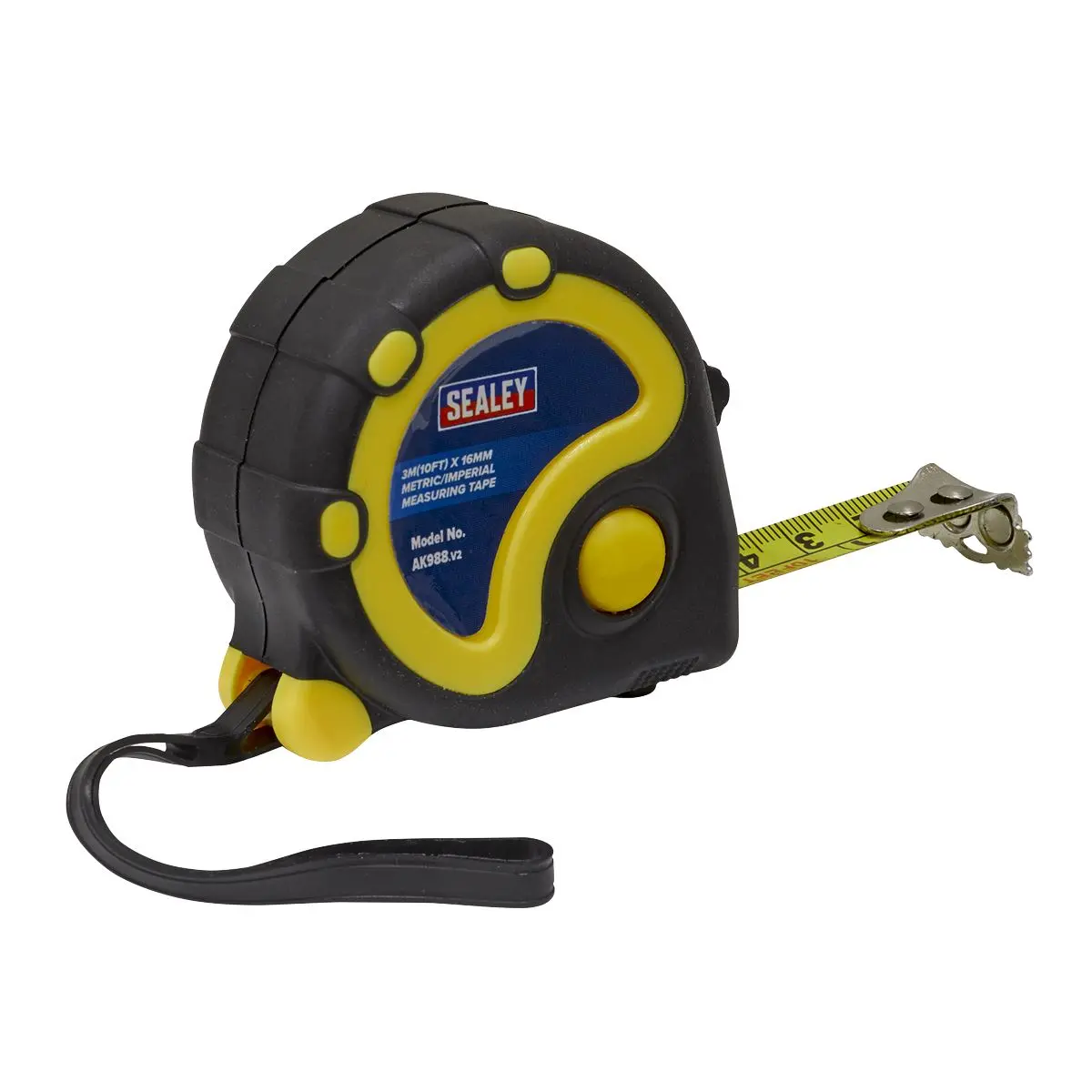 Sealey Rubber Tape Measure 3m(10ft) x 16mm - Metric/Imperial - Image 2