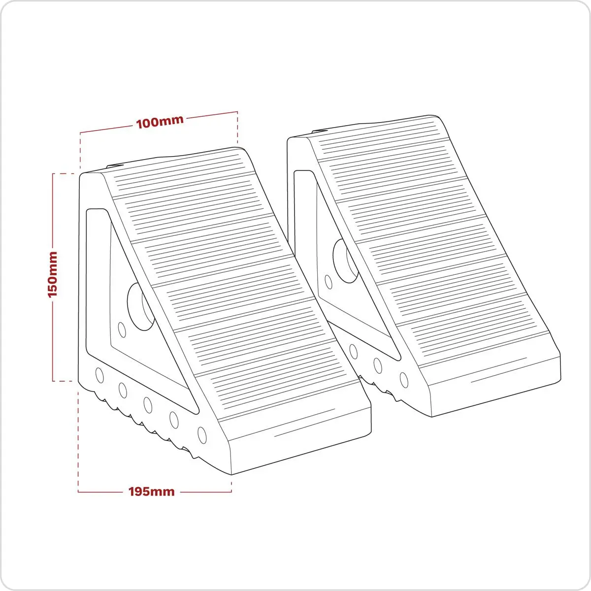 Sealey Rubber Wheel Chocks - Pair - Image 7