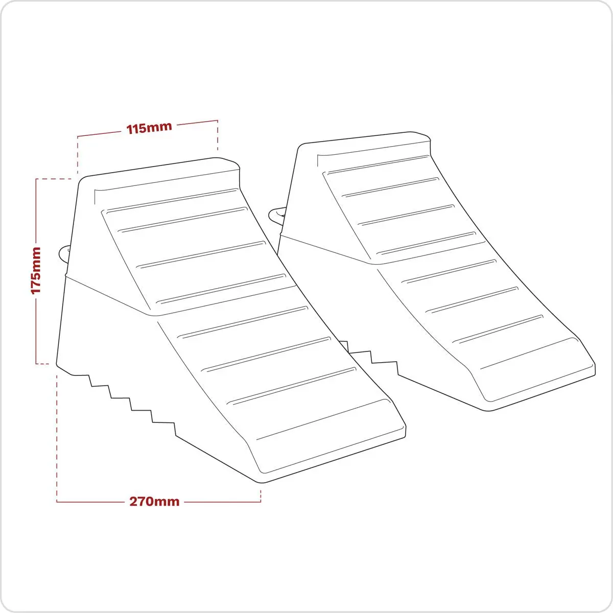 Sealey Rubber Wheel Chocks - Pair - Image 2