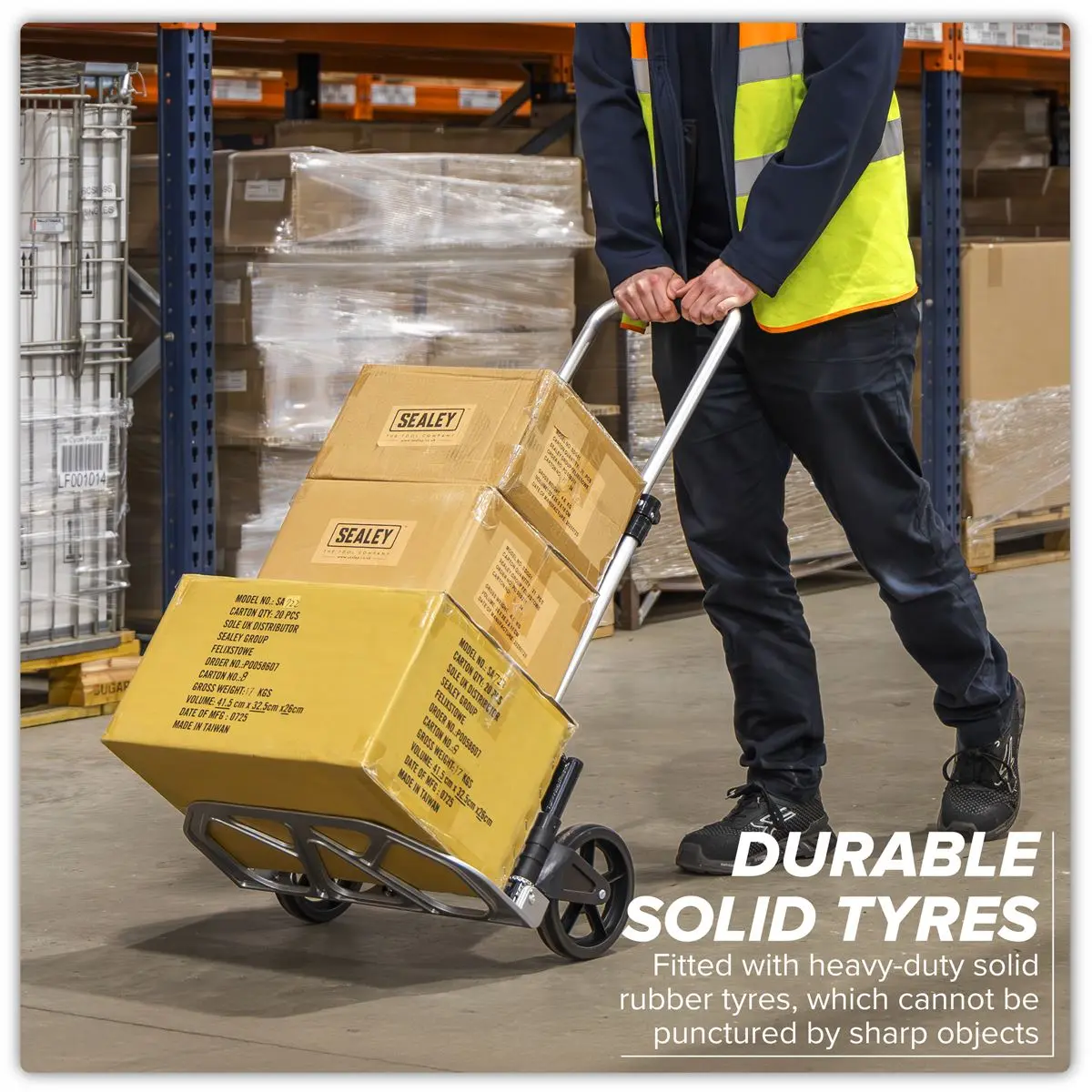 Sealey Aluminium Folding Sack Truck 70kg Capacity - Image 11