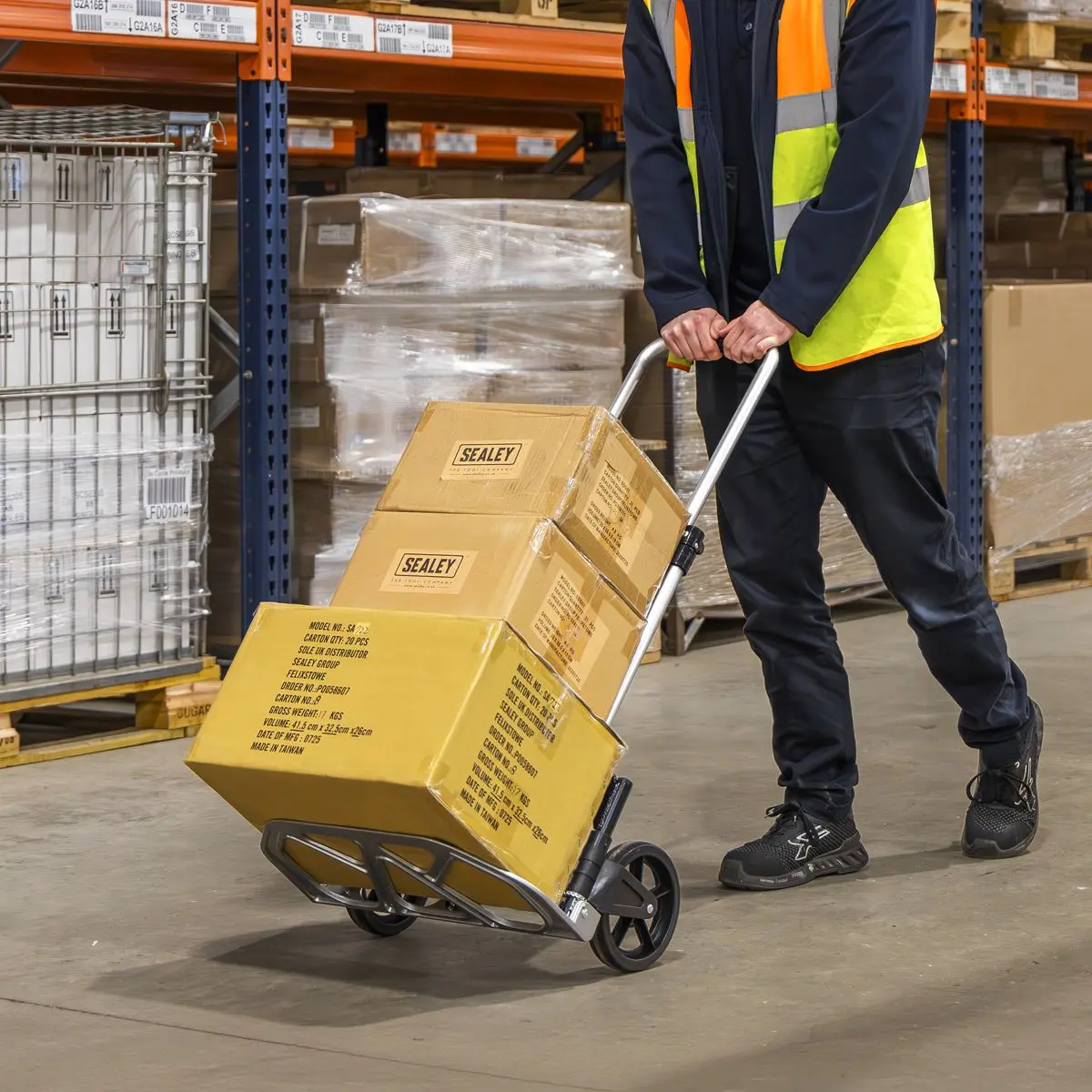Sealey Aluminium Folding Sack Truck 70kg Capacity - Image 7