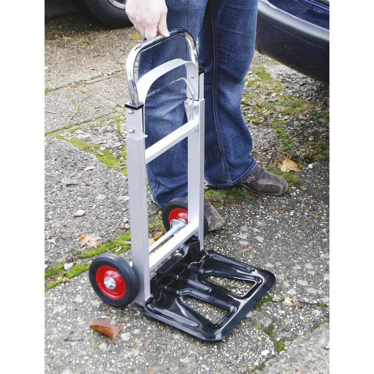 Sealey Folding Sack Truck Aluminium 90kg Capacity - Image 3