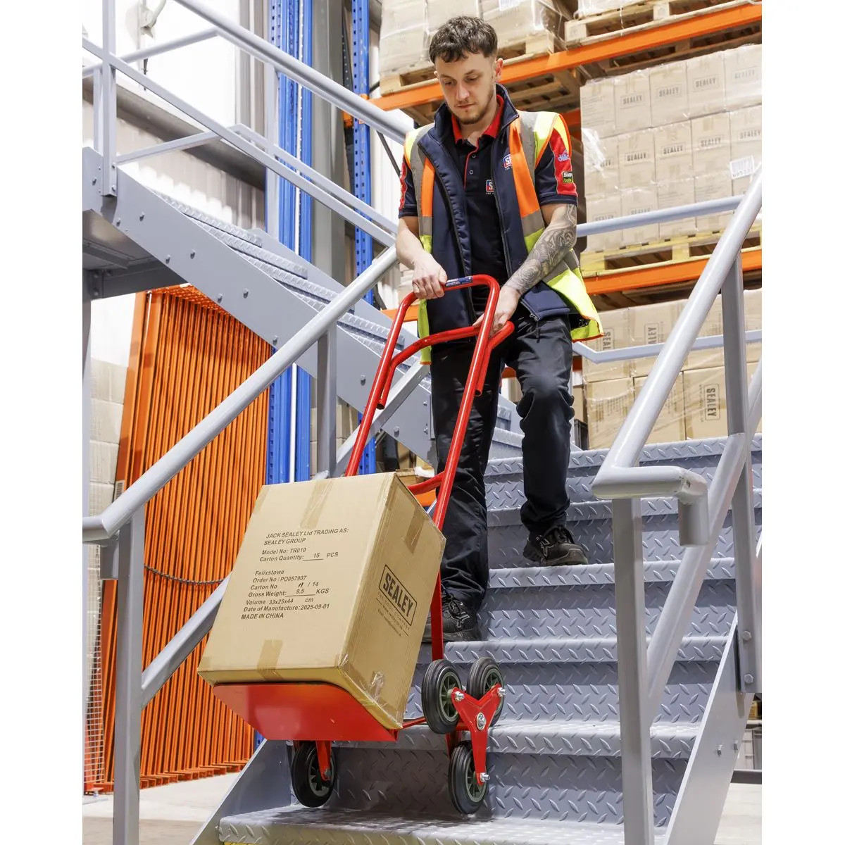 Sealey Stair Climbing Sack Truck with Solid Tyres 150kg Capacity - Image 10