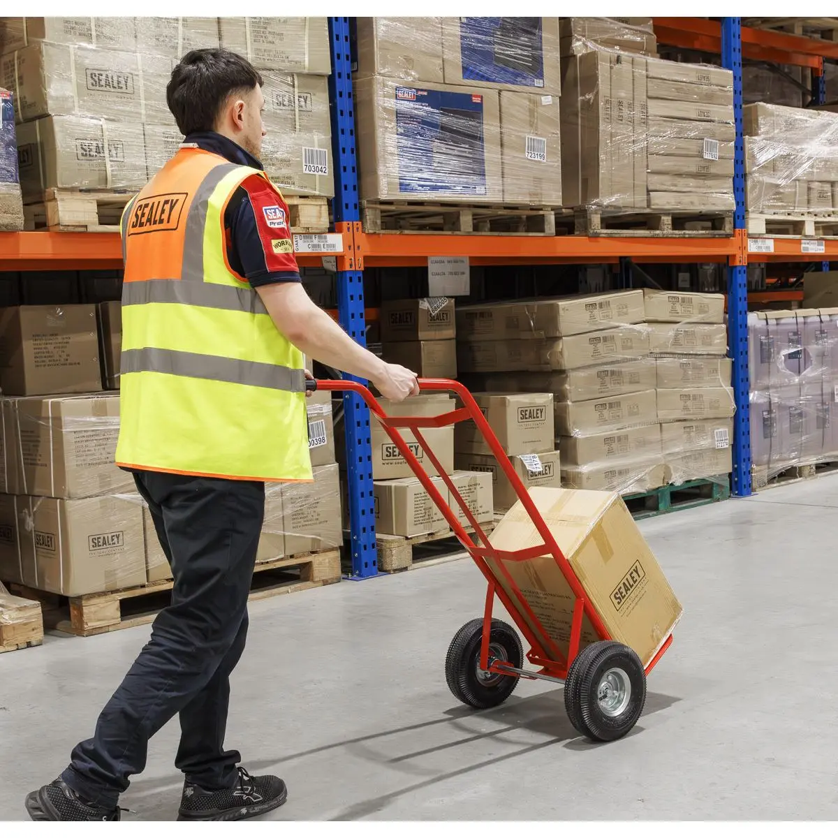 Sealey Sack Truck with Pneumatic Tyres 200kg Capacity - Image 8