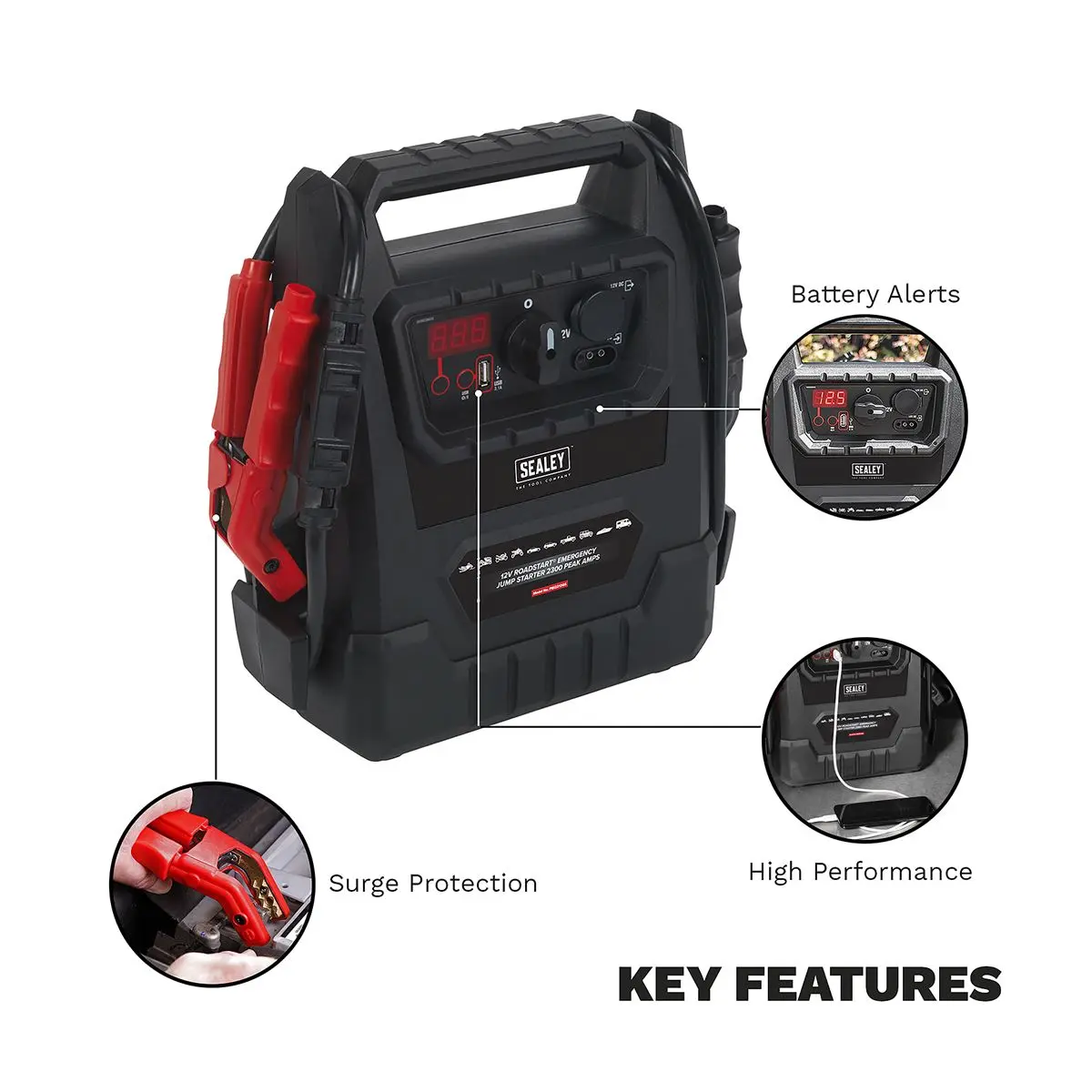 Sealey Schumacher RoadStart Emergency Jump Starter 12V 2300 Peak Amps DEKRA Approved - Image 8