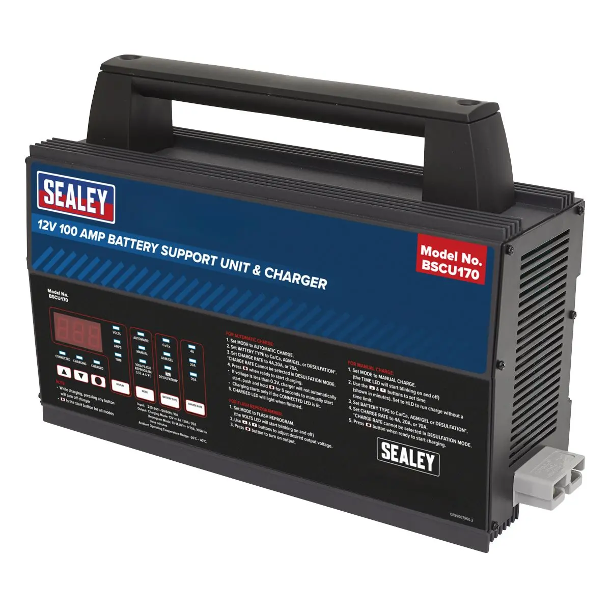 Sealey Battery Support Unit & Charger - 12V 100A - Image 3