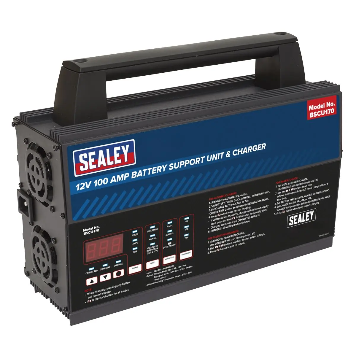 Sealey Battery Support Unit & Charger - 12V 100A - Image 4