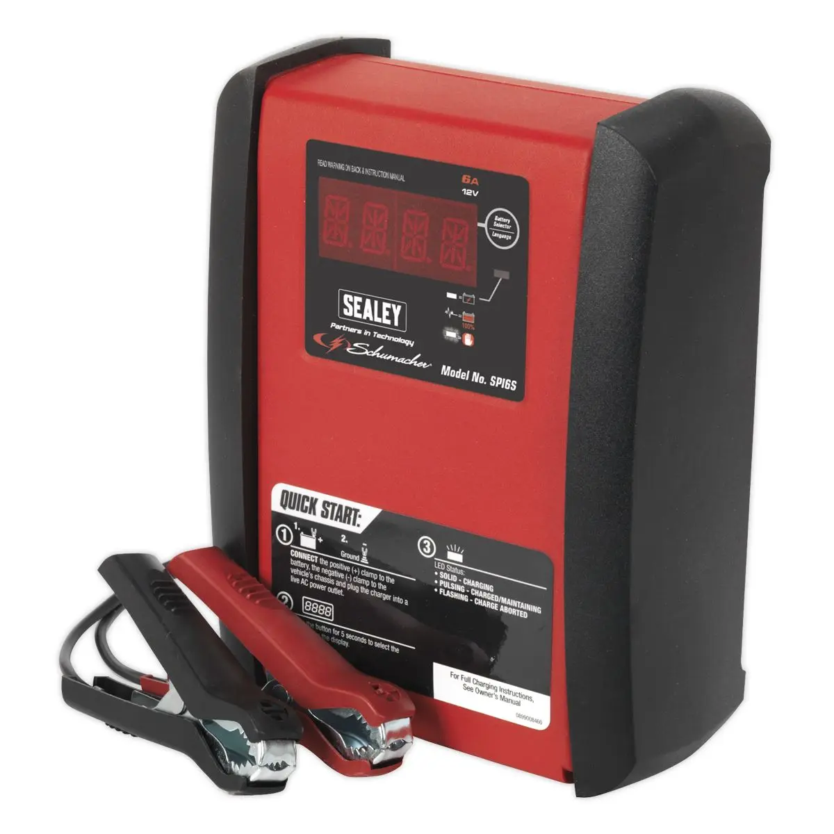 Sealey Intelligent Speed Charge Battery Charger/Maintainer 6A 12V - Image 8