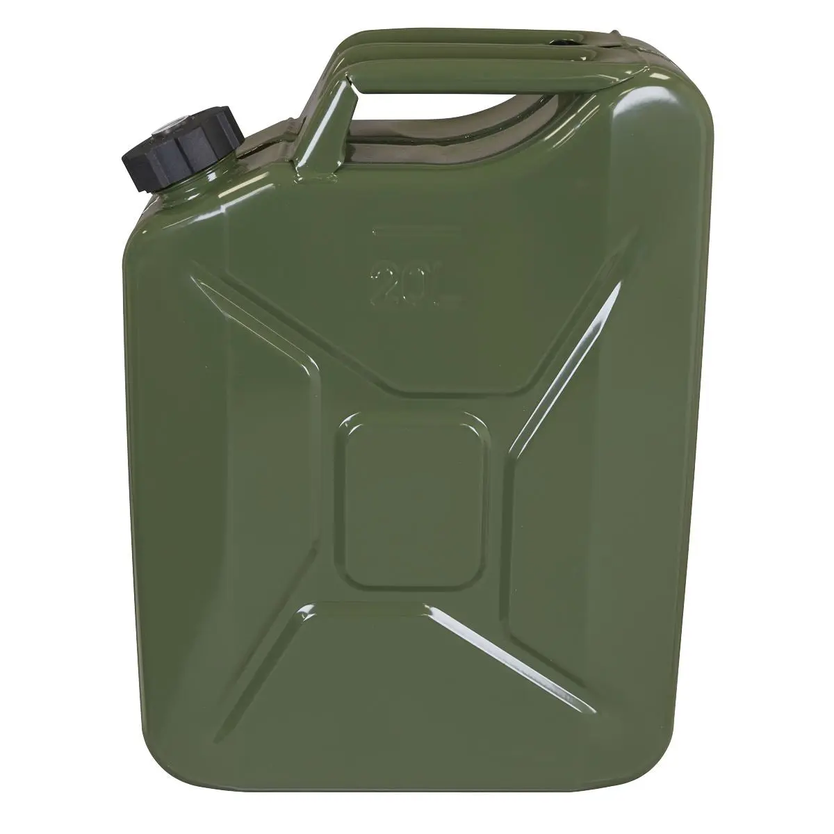 Sealey Screw Cap Metal Jerry Can 20L - Green - Image 2