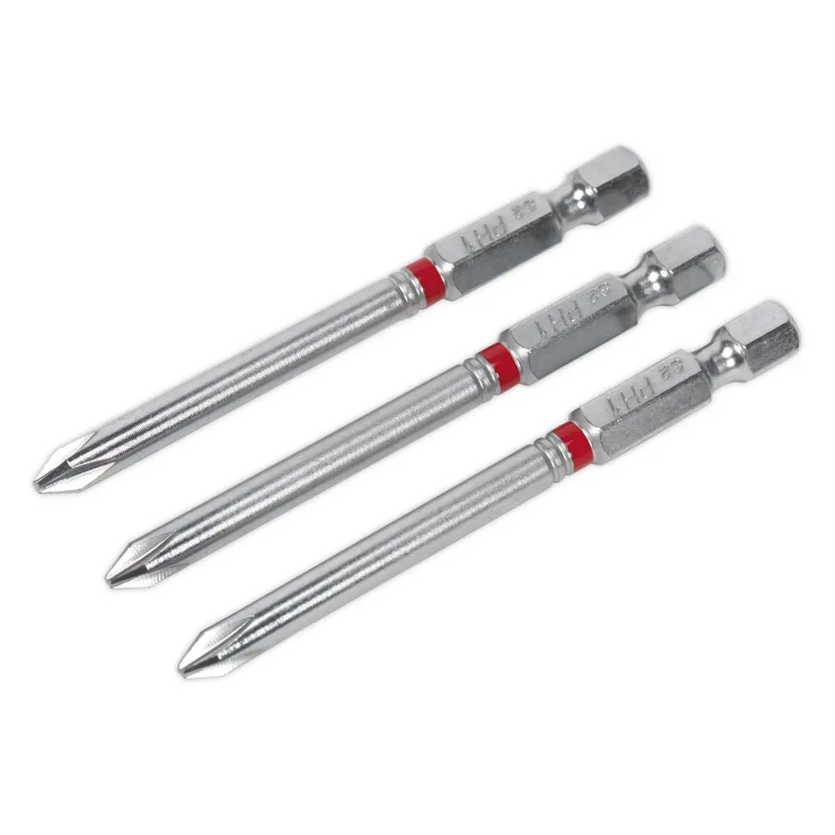 Sealey Screwdriver Bits Colour Coded S2 Steel 3 Pack Pozi Phillips Slotted 25mm 75mm - Image 39