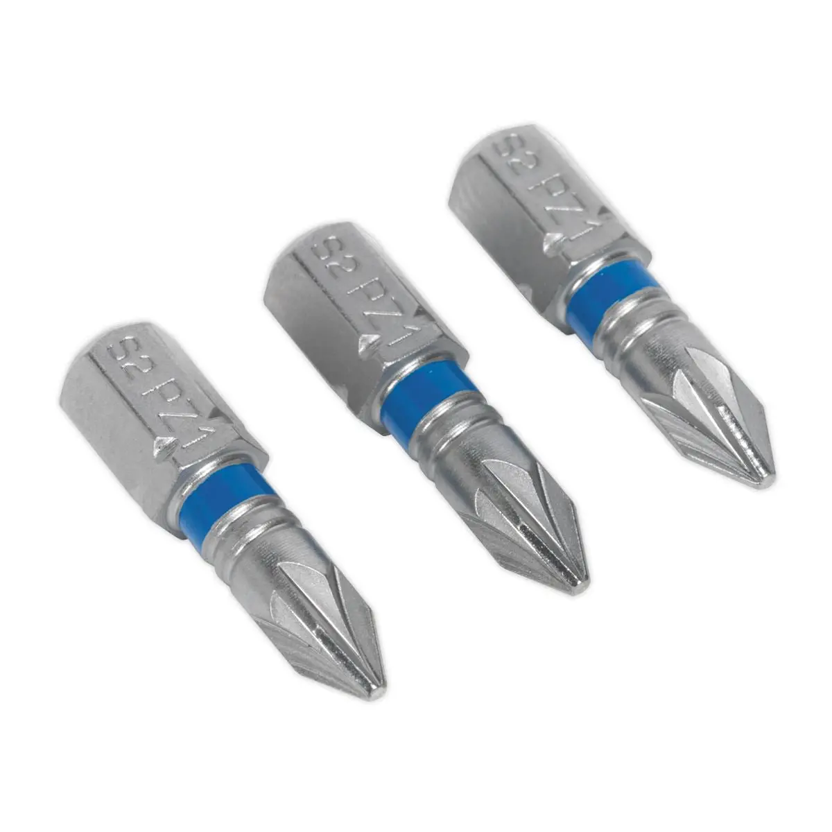 Sealey Screwdriver Bits Colour Coded S2 Steel 3 Pack Pozi Phillips Slotted 25mm 75mm - Image 49