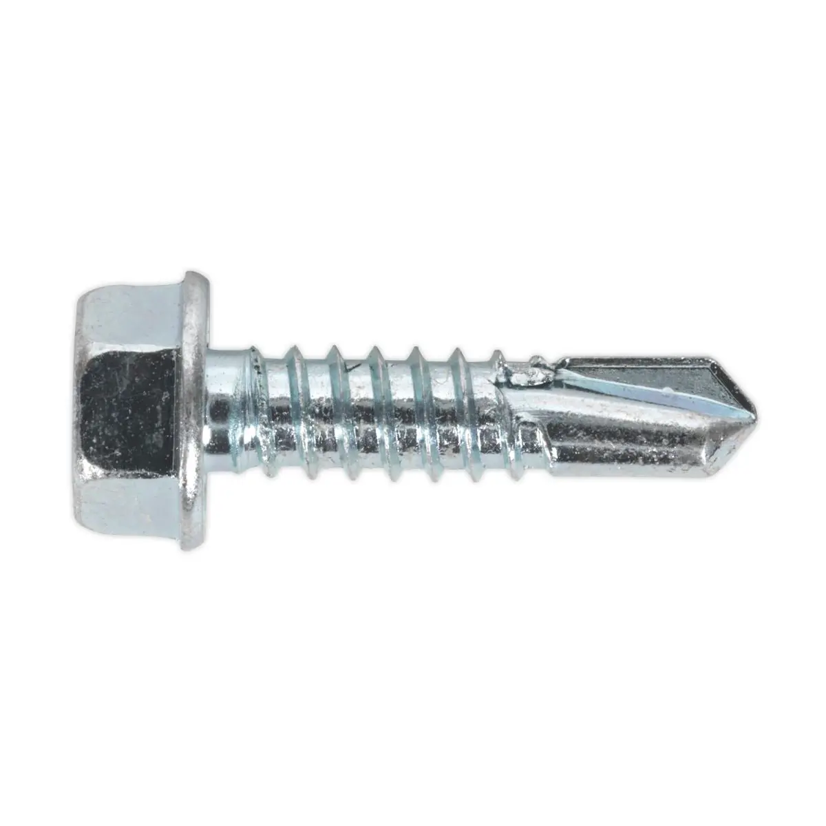 Sealey Self-Drilling Screw 6.3 x 25mm Hex Head Zinc Pack of 100