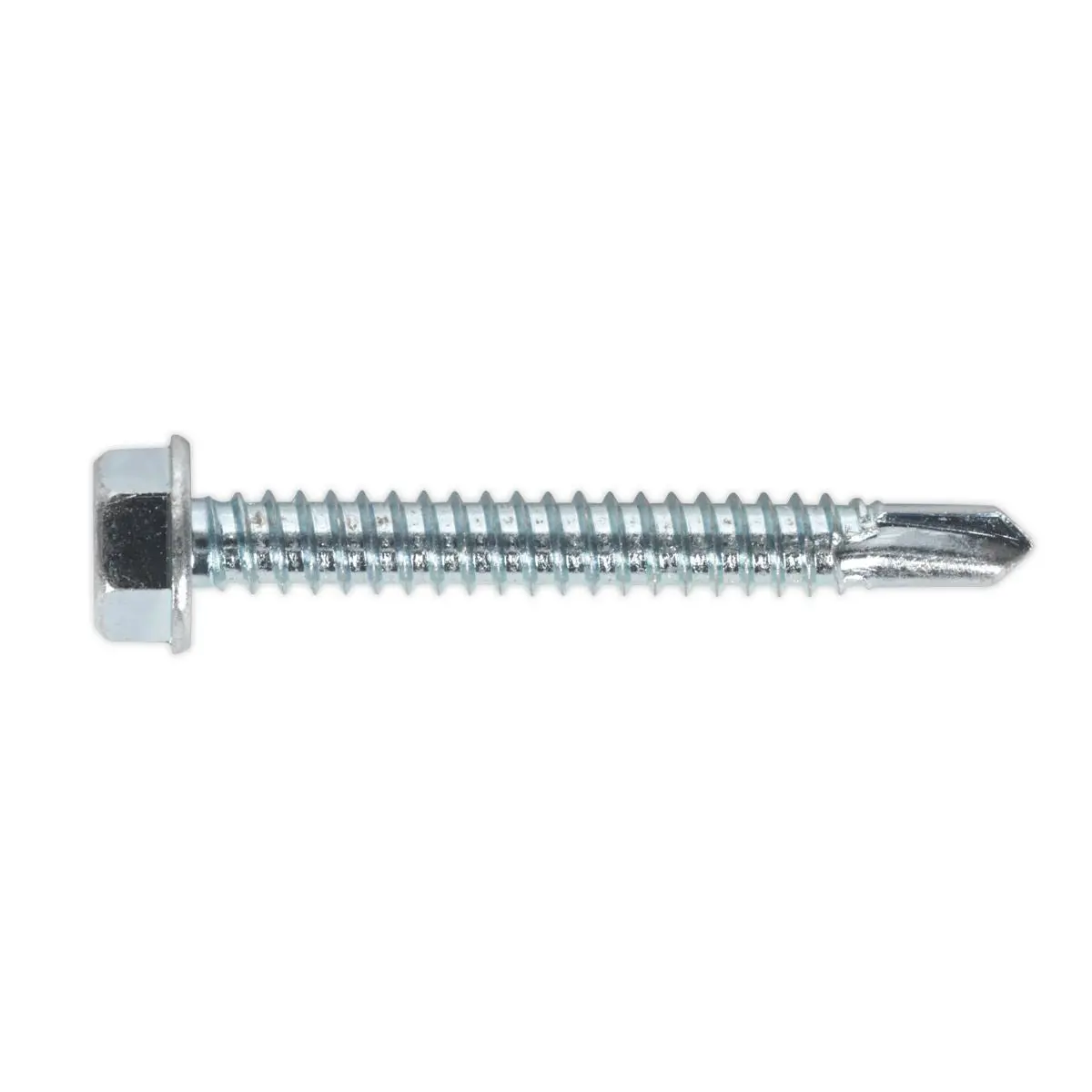Sealey Self-Drilling Screw 6.3 x 50mm Hex Head Zinc Pack of 100