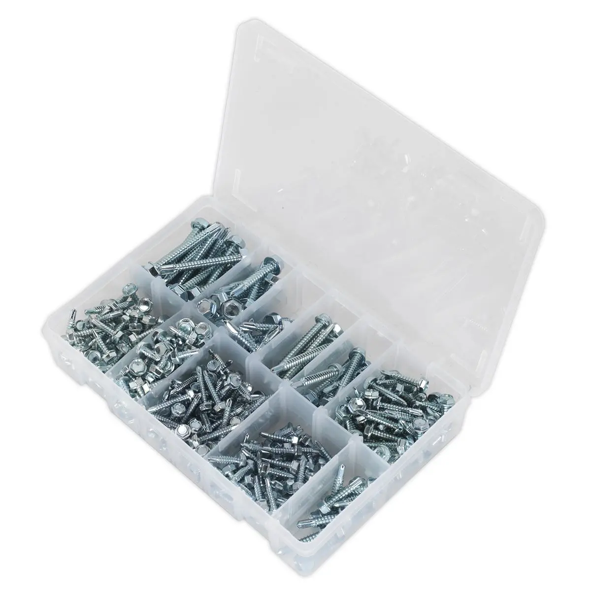 Sealey Self-Drilling Screw Assortment 410pc Hex Head Zinc - Image 2