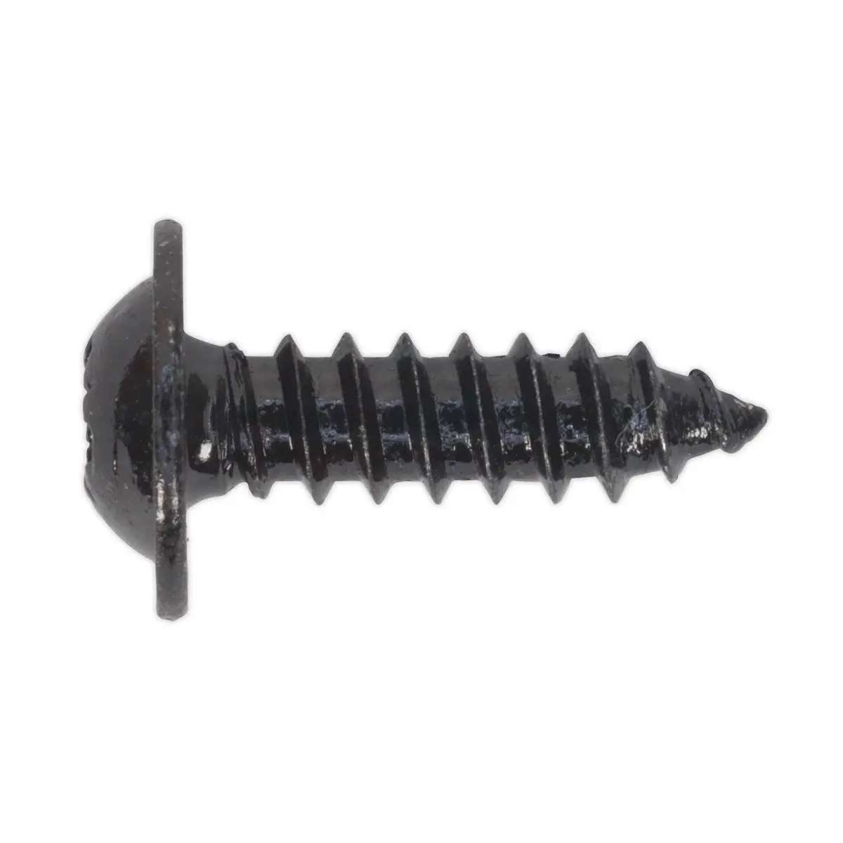 Sealey Self-Tapping Screw 4.8 x 16mm Flanged Head Black Pozi Pack of 100