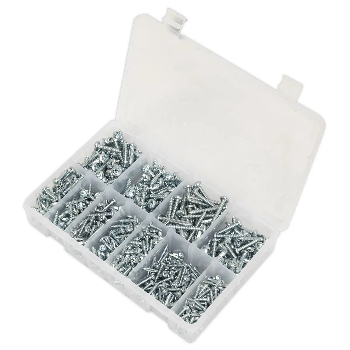 Sealey Self-Tapping Screw Assortment DIN 7981CZ 700pc Pan Head Pozi Zinc - Image 3