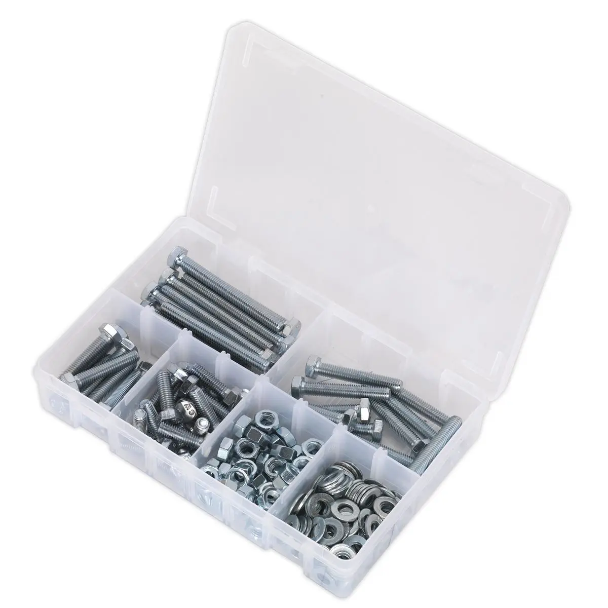 Sealey Setscrew, Nut & Washer Assortment 220pc High Tensile M8 Metric - Image 2