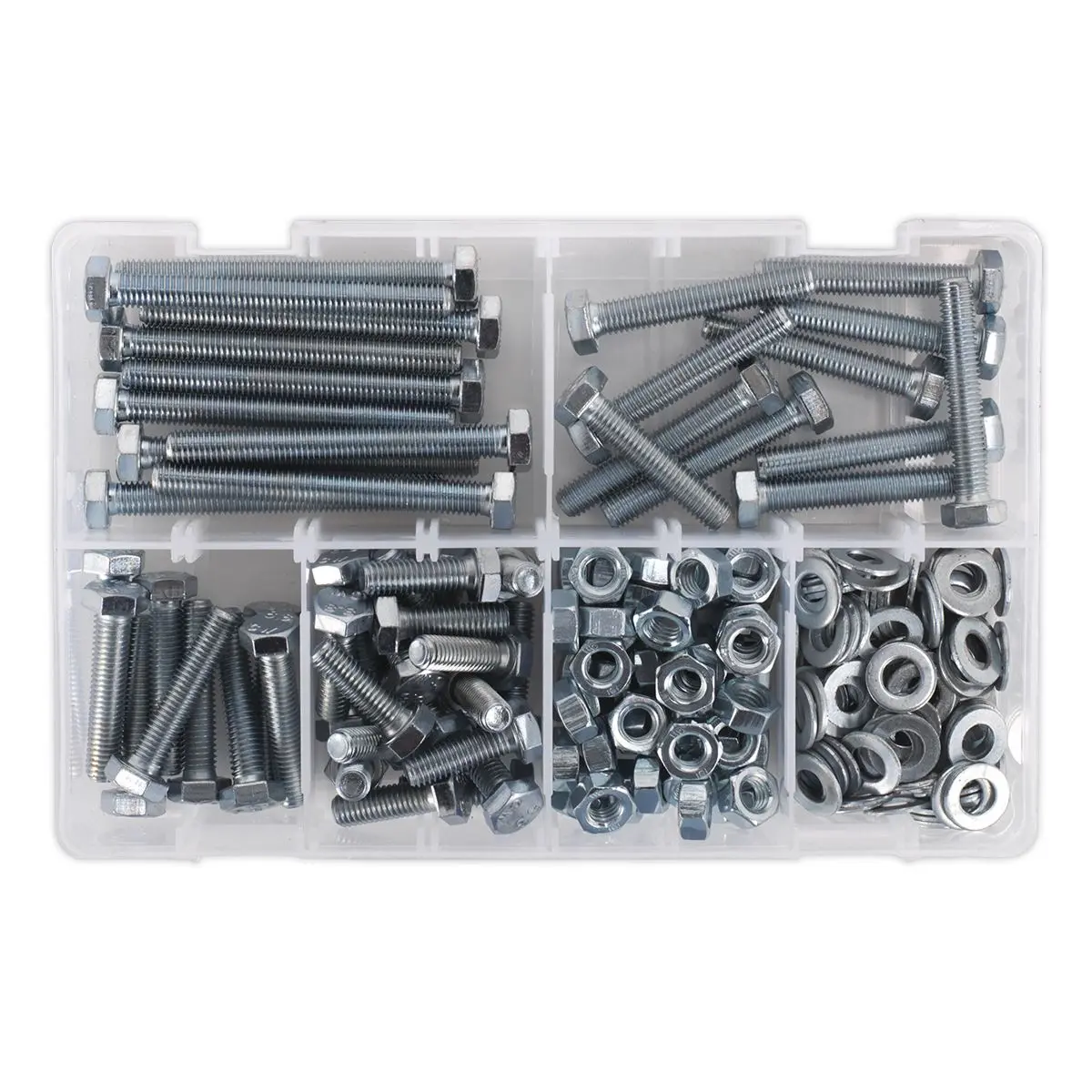 Sealey Setscrew, Nut & Washer Assortment 220pc High Tensile M8 Metric - Image 6