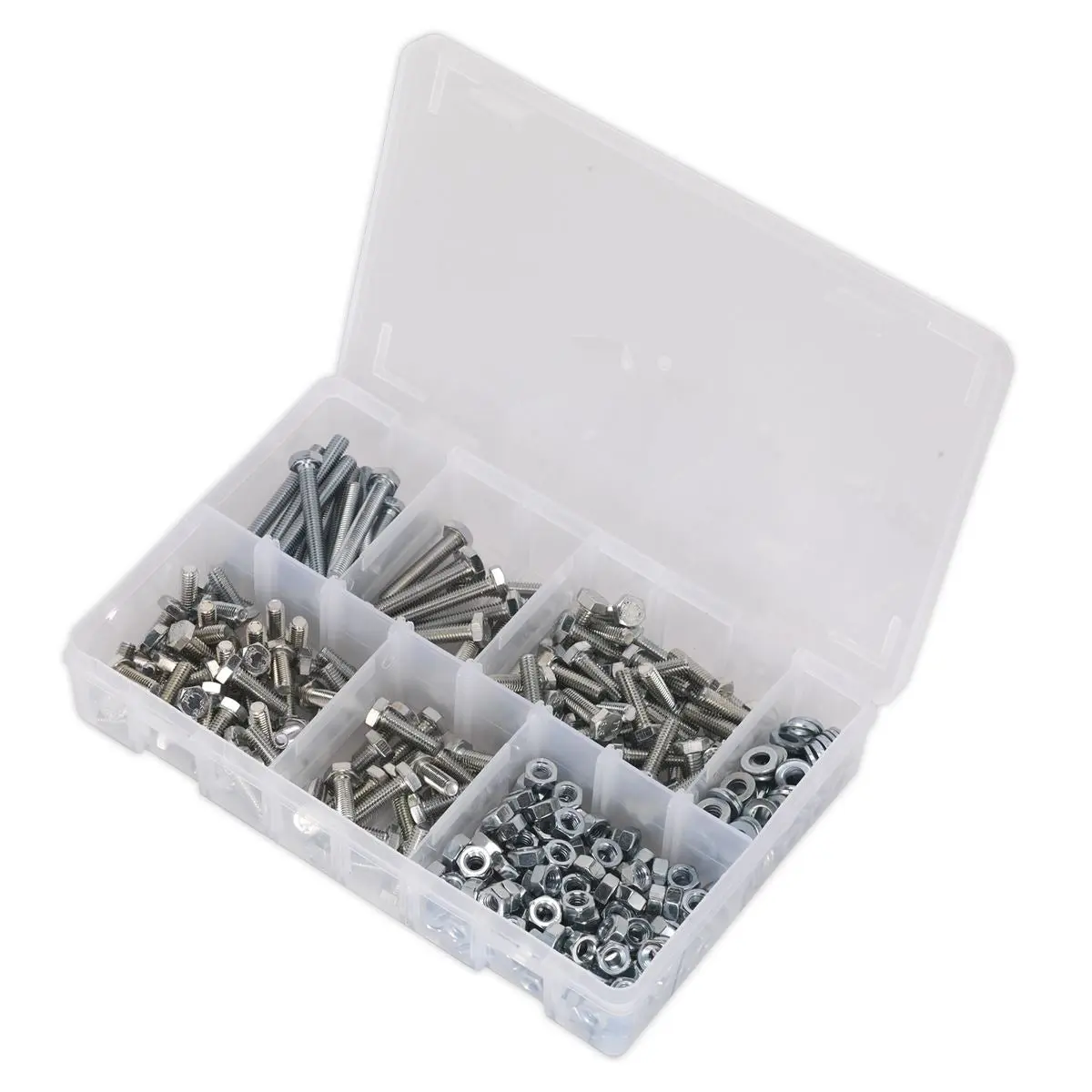 Sealey Setscrew, Nut & Washer Assortment 408pc High Tensile M6 Metric - Image 2
