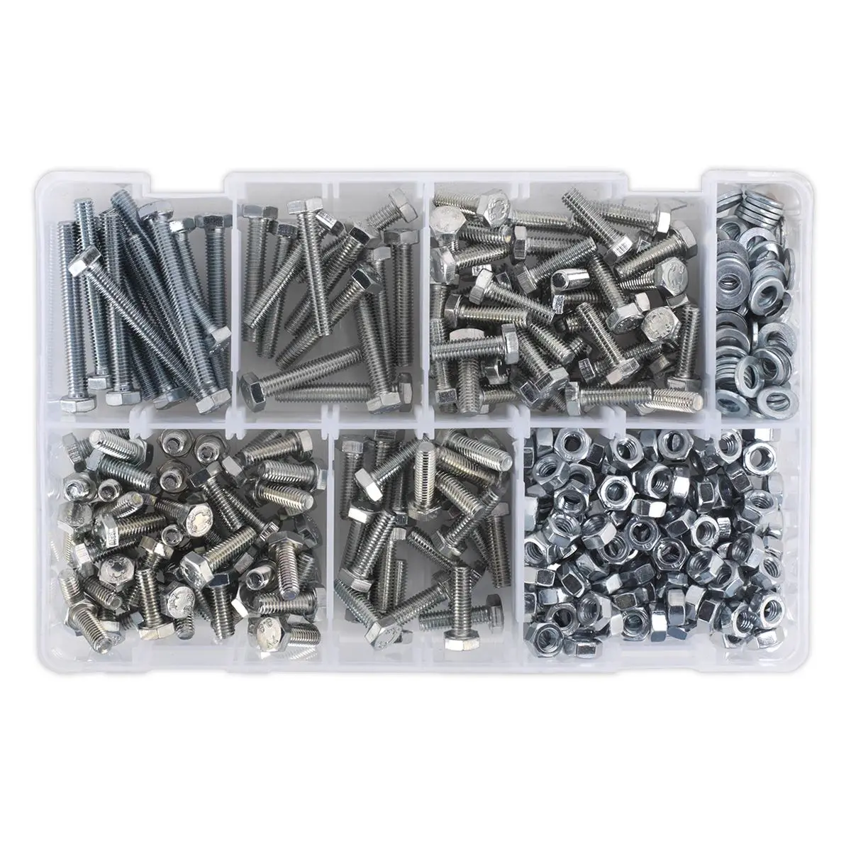 Sealey Setscrew, Nut & Washer Assortment 408pc High Tensile M6 Metric - Image 7