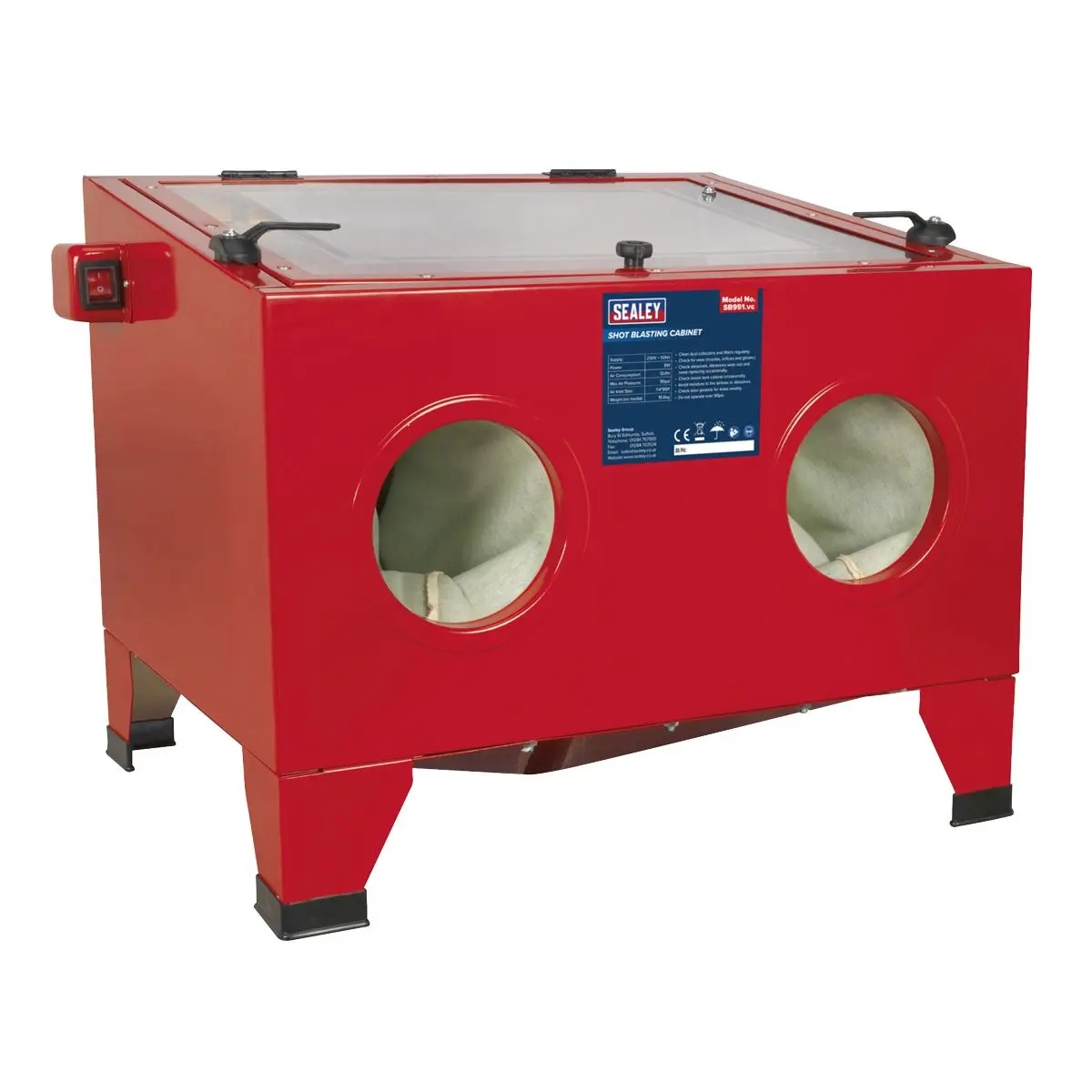 Sealey Shot Blast Cabinet with Gun 640 x 490 x 490mm - Image 8