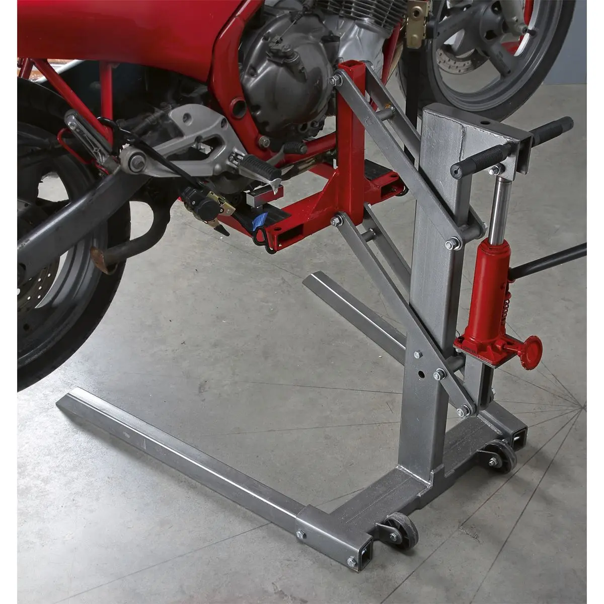 Sealey Single Post Hydraulic Portable Motorcycle Lift 450kg Capacity - Image 10