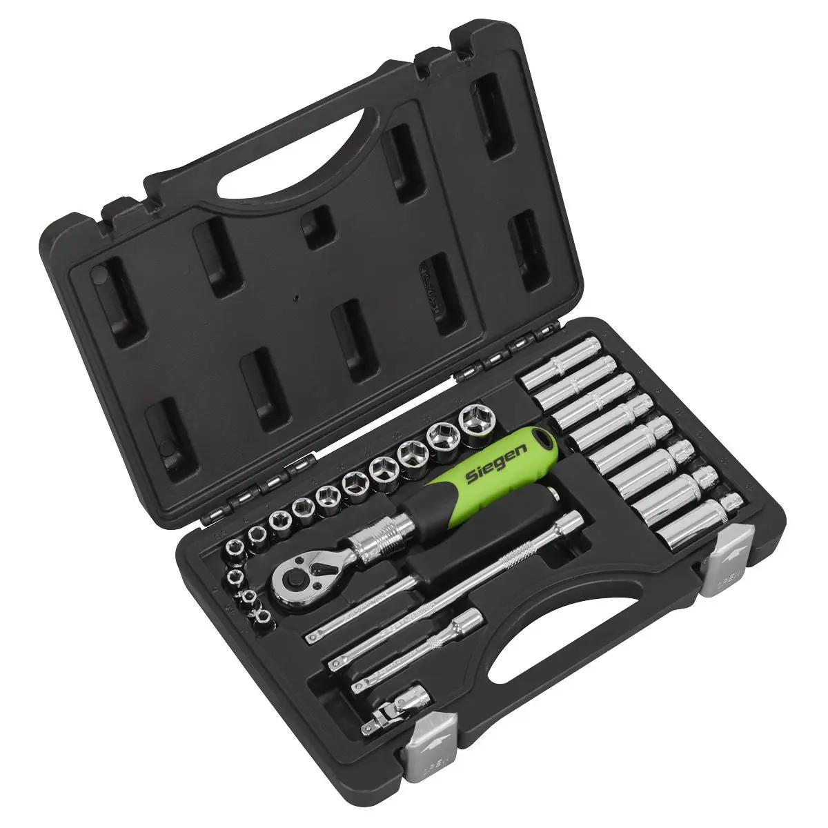 Sealey Socket Set Extendable Ratchet 1/4"Sq Drive 26pc