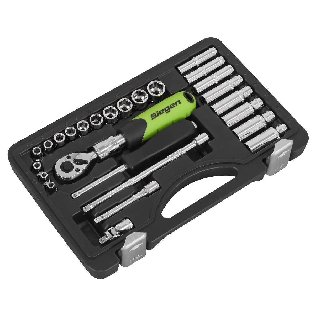 Sealey Socket Set Extendable Ratchet 1/4"Sq Drive 26pc - Image 4