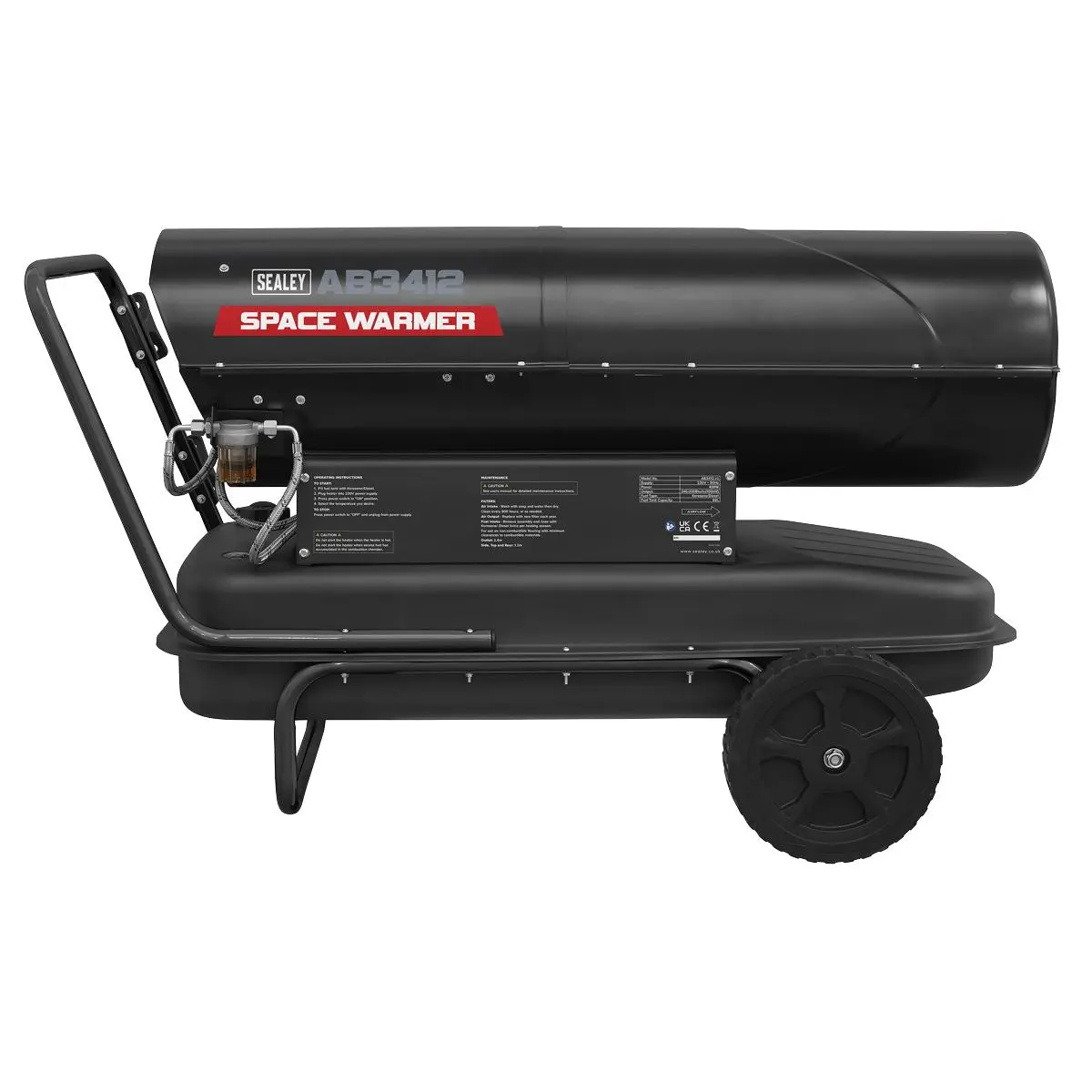 Sealey Space Warmer® Kerosene/Diesel Heater with Wheels 340,000Btu/hr - Image 4