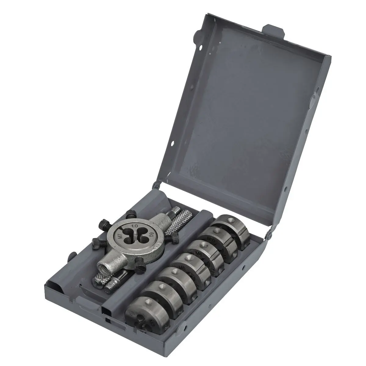 Sealey Split Die Set 9 Piece Metric M3-M12 with Steel Die Holder - Image 3