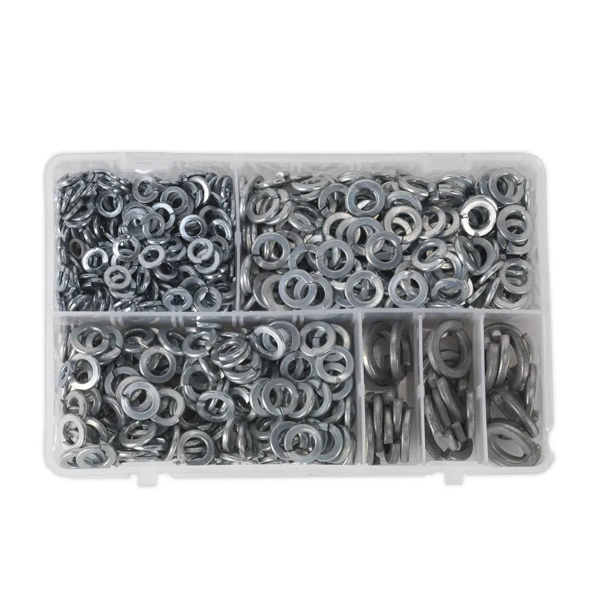 Sealey Spring Washer Assortment 1010pc DIN 127B M6-M16 Metric Zinc - Image 4