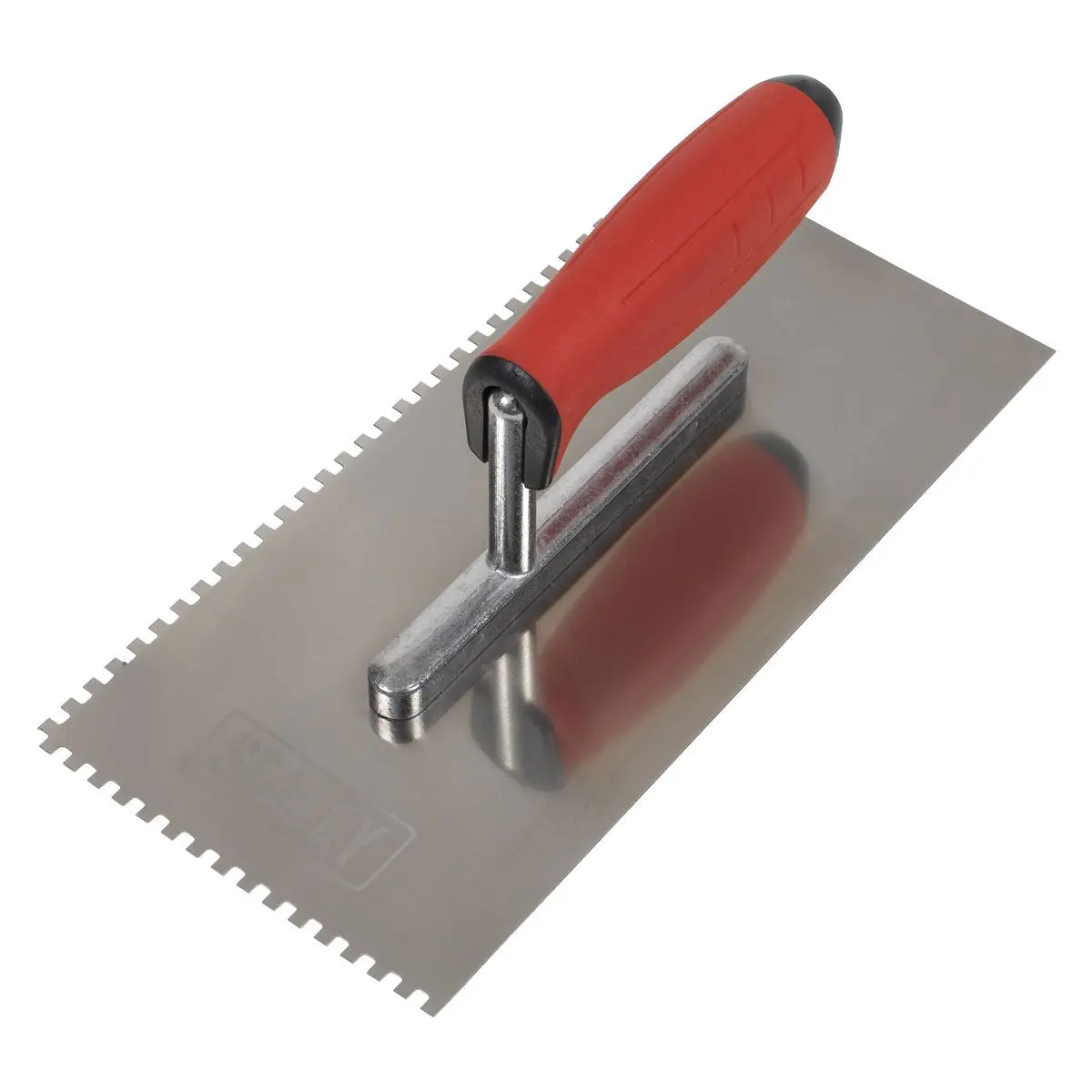 Sealey Stainless Steel 270mm Notched Trowel - Rubber Handle - 4mm - Image 3