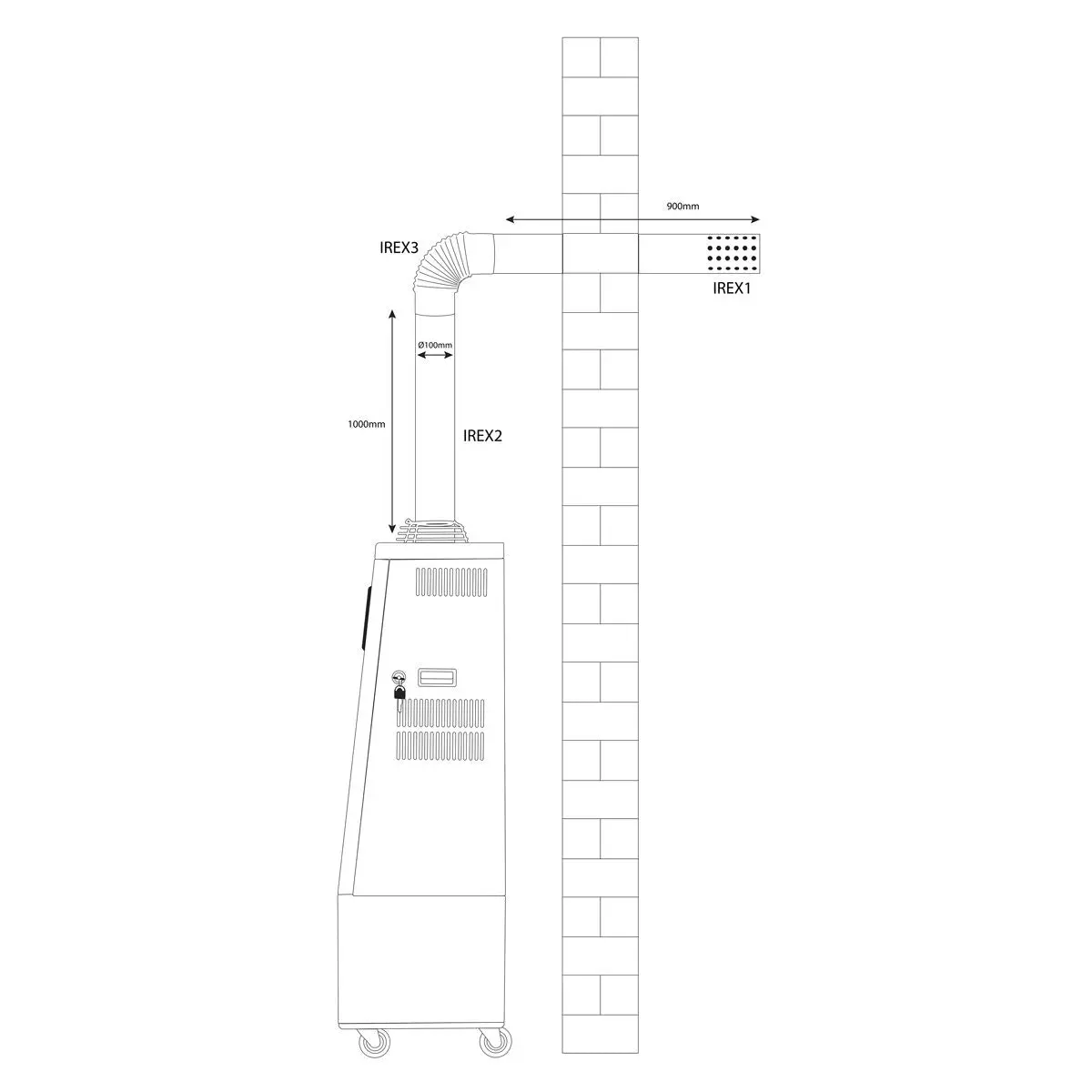 Sealey Stainless Steel Exhaust/Flue End Pipe for IR13/IR16 Ø100mm - 900mm - Image 7