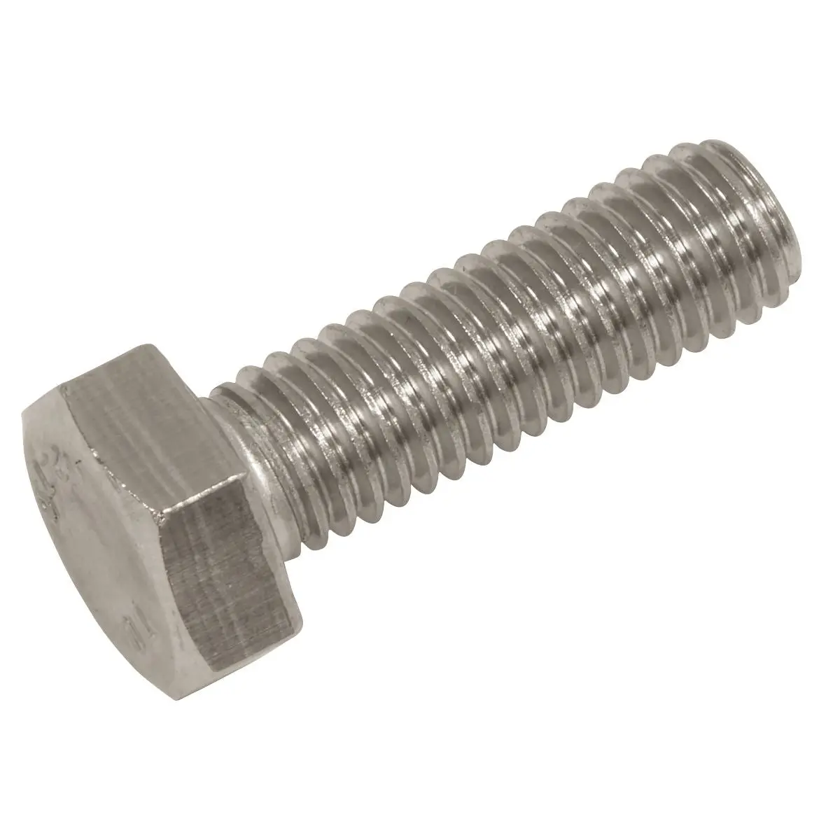 Sealey Stainless Steel Hex Head Set Screw DIN 933 - M8 X 25 A2 - Pack of 50 - Image 2