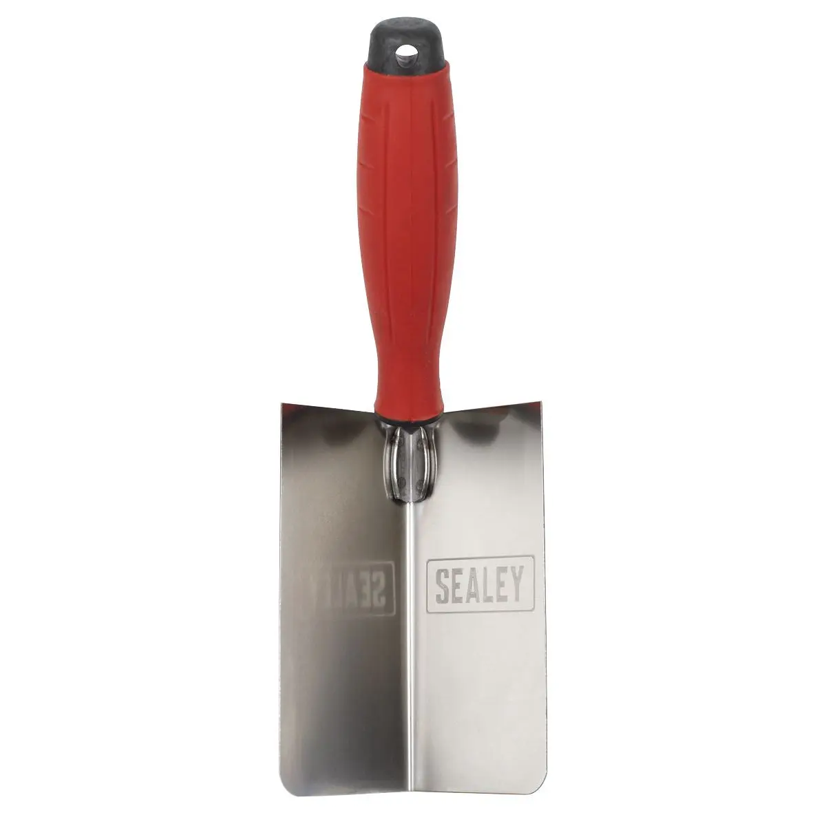 Sealey Stainless Steel Internal Corner Trowel - Rubber Handle - 120 x 60mm - Image 2