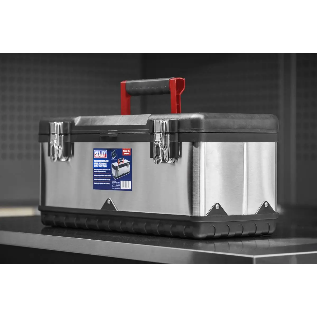 Sealey Stainless Steel Toolbox 505mm with Tote Tray - Image 2
