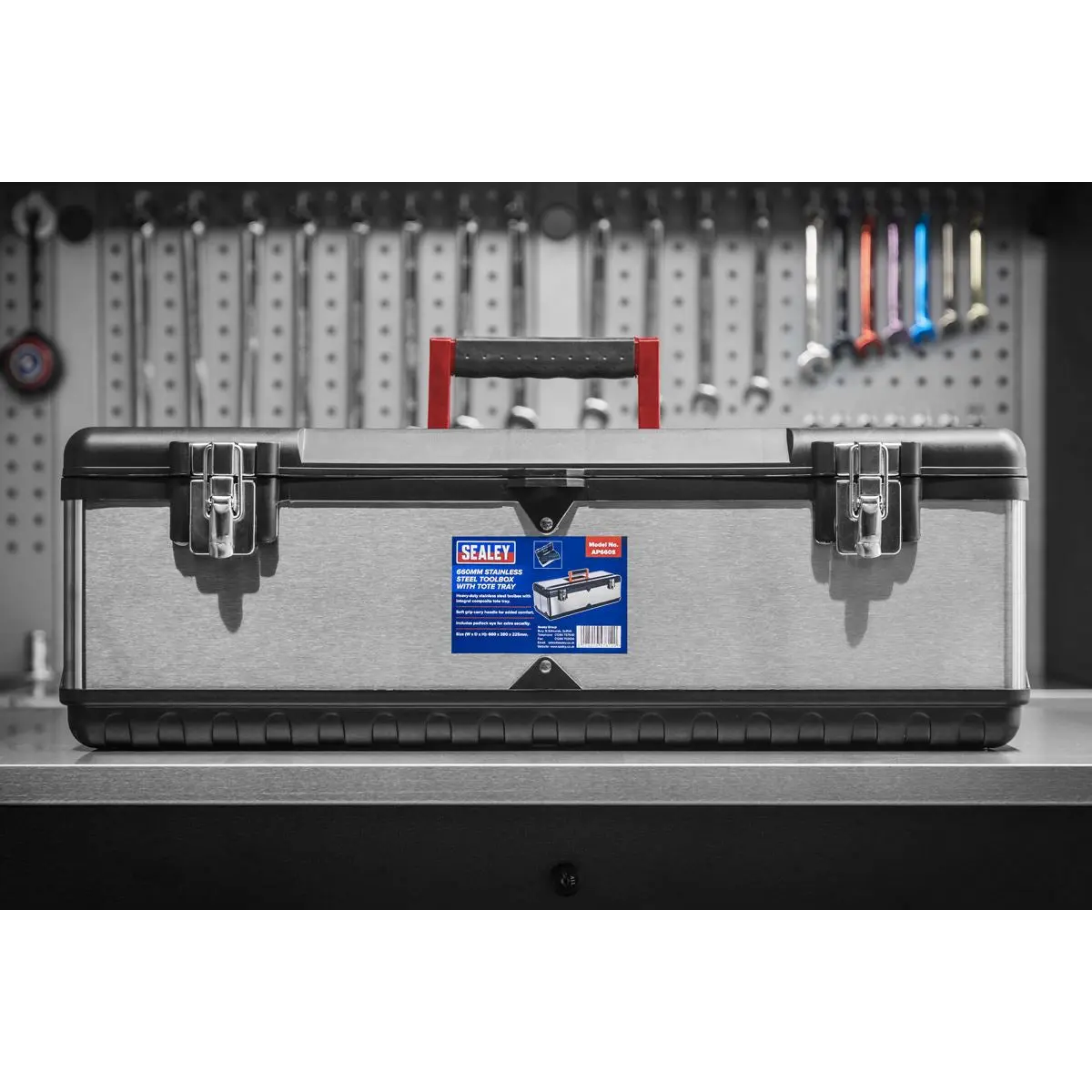Sealey Stainless Steel Toolbox 660mm with Tote Tray - Image 4