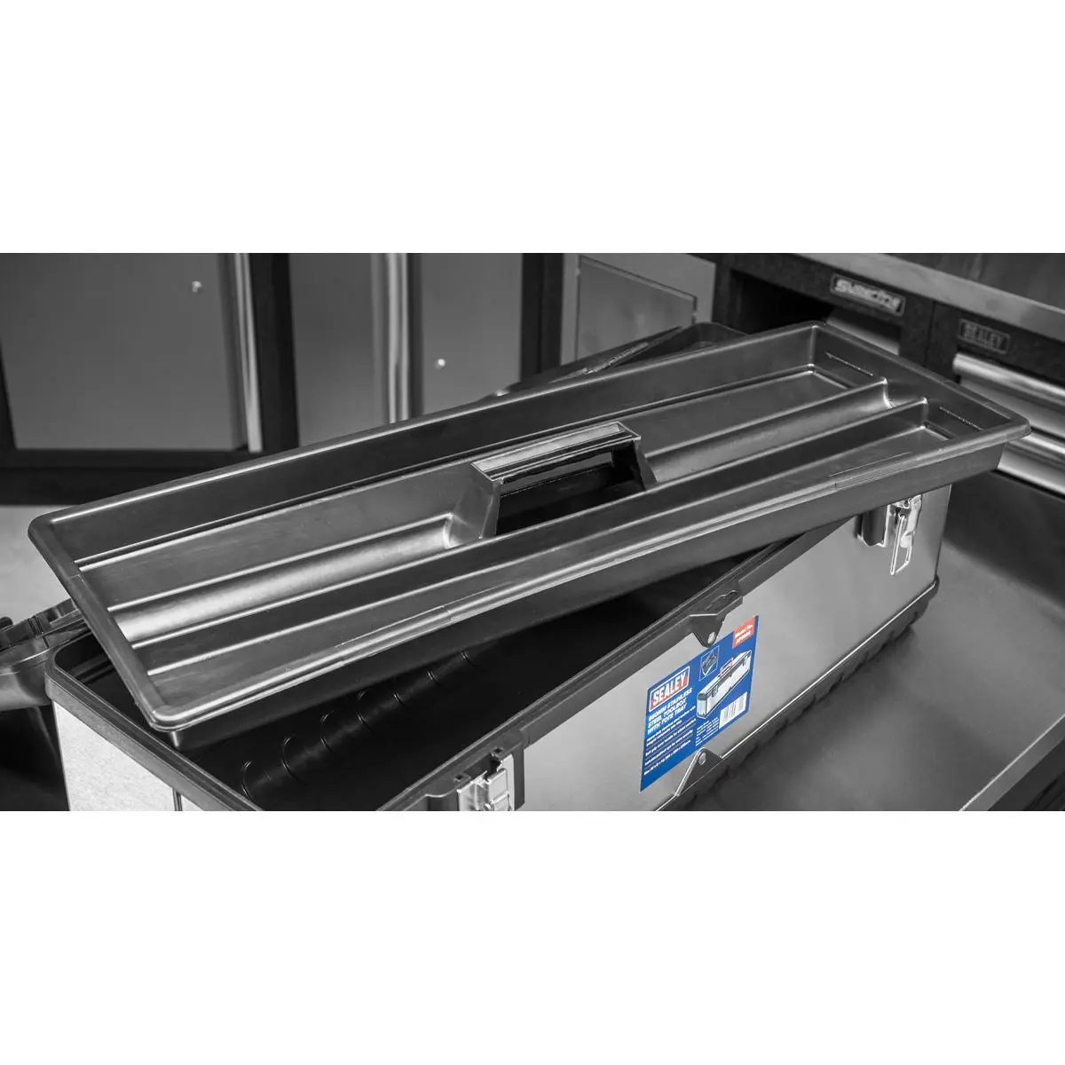 Sealey Stainless Steel Toolbox 660mm with Tote Tray - Image 9
