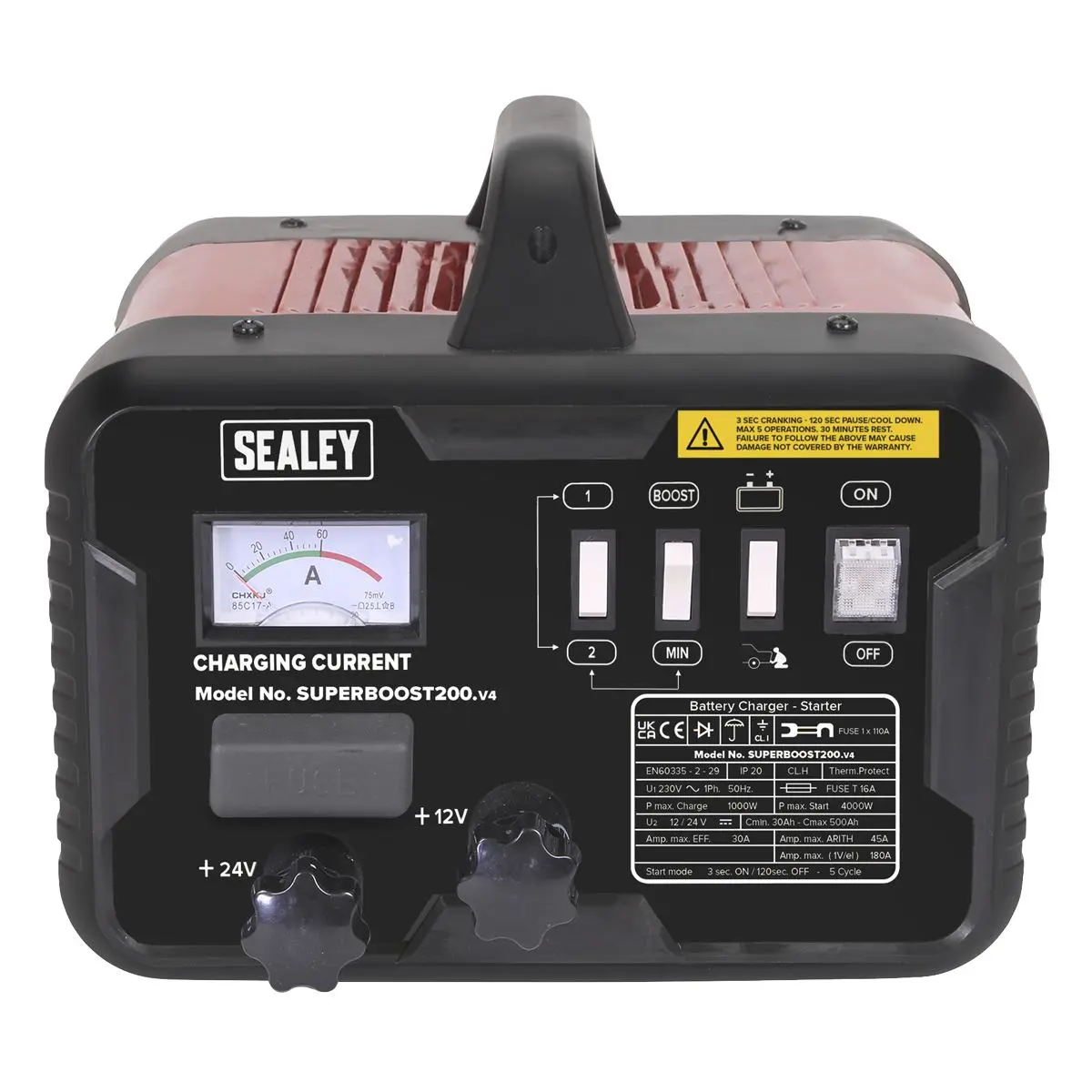 Sealey Starter/Charger 200/45A 12/24V 230V - Image 2