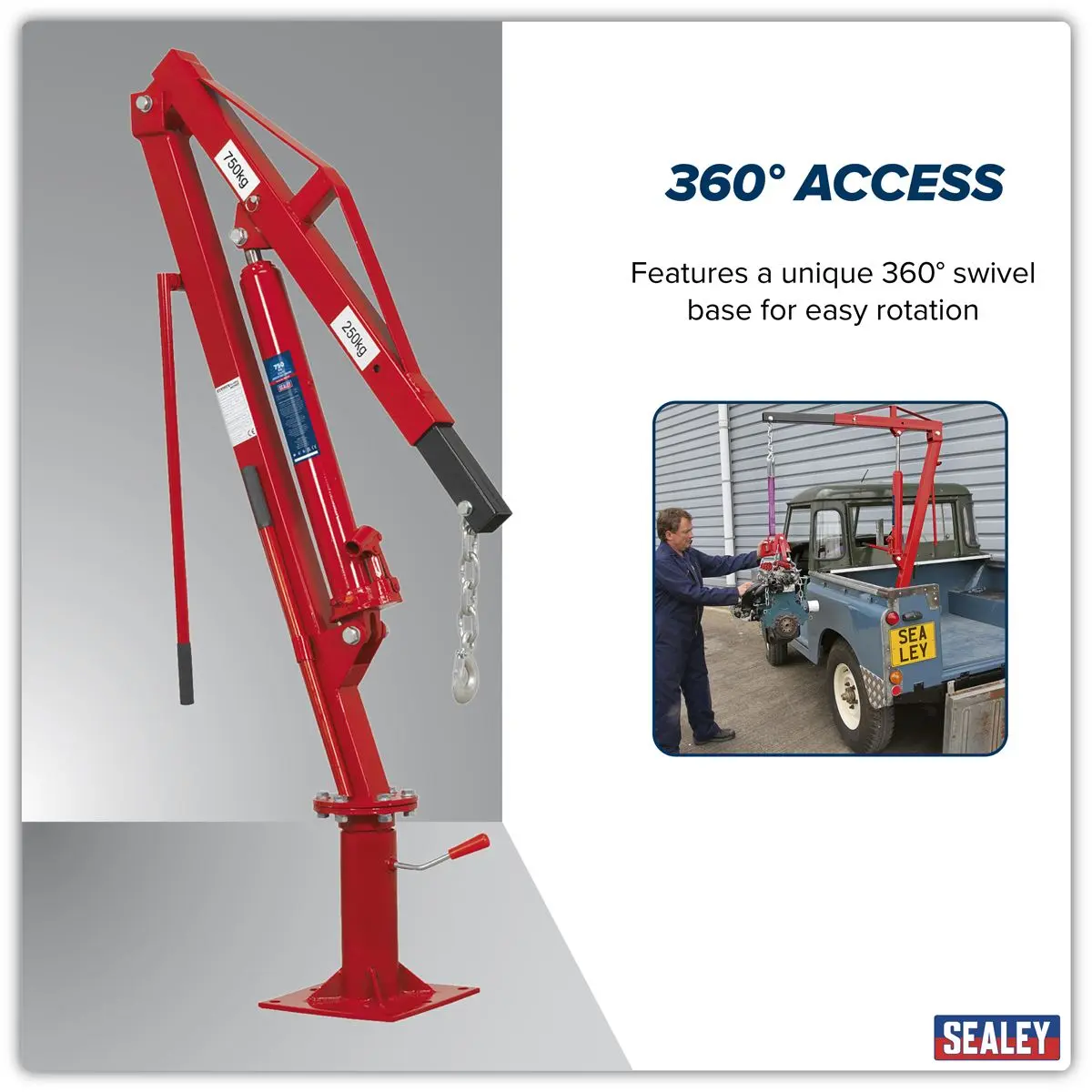 Sealey Static Mounted Crane 750kg - Image 6