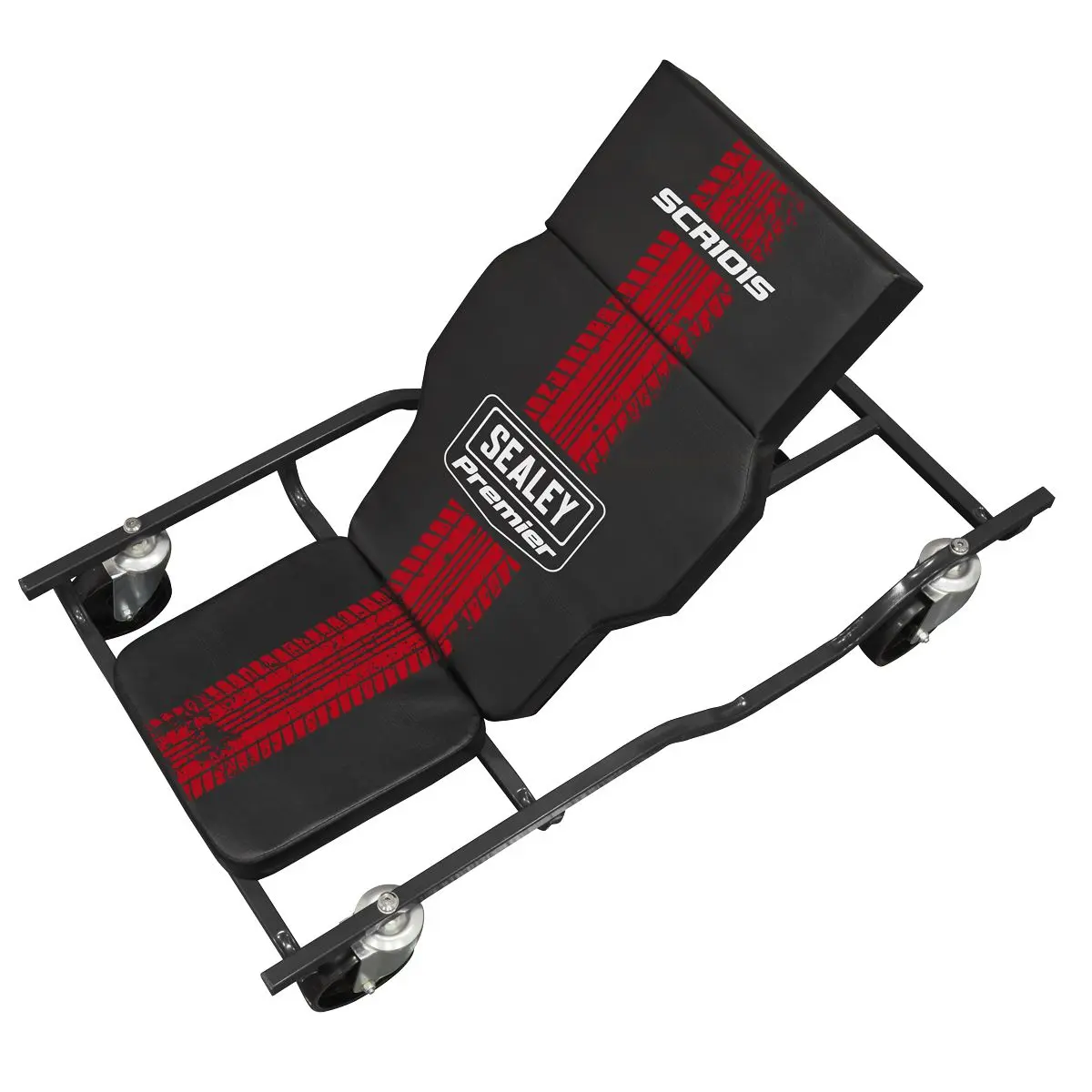 Sealey Steel Creeper with 4 Rough Ground 5" Wheels & Adjustable Back/Headrest - Image 7