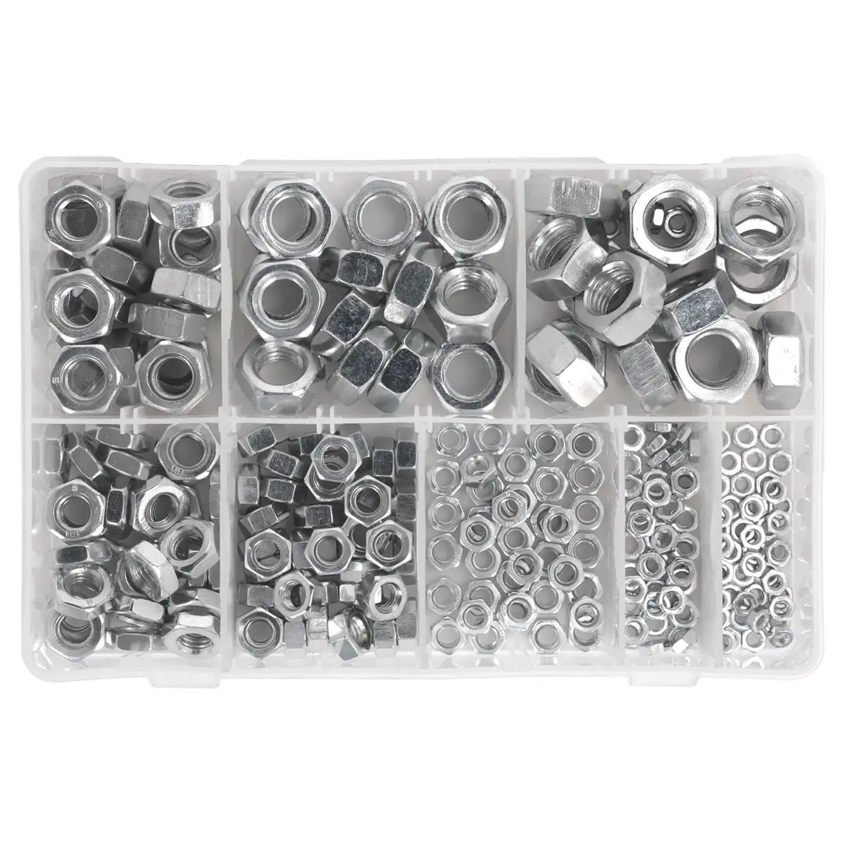 Sealey Steel Nut Assortment 255pc M4-M16 Metric - Image 4