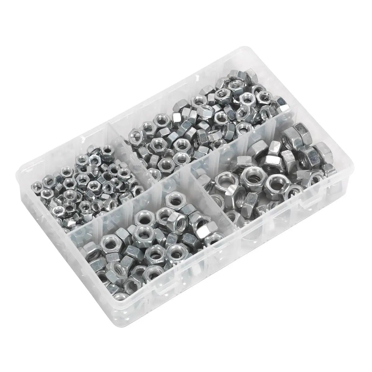 Sealey Steel Nut Assortment 320pc 1/4"-1/2"UNF - Image 5